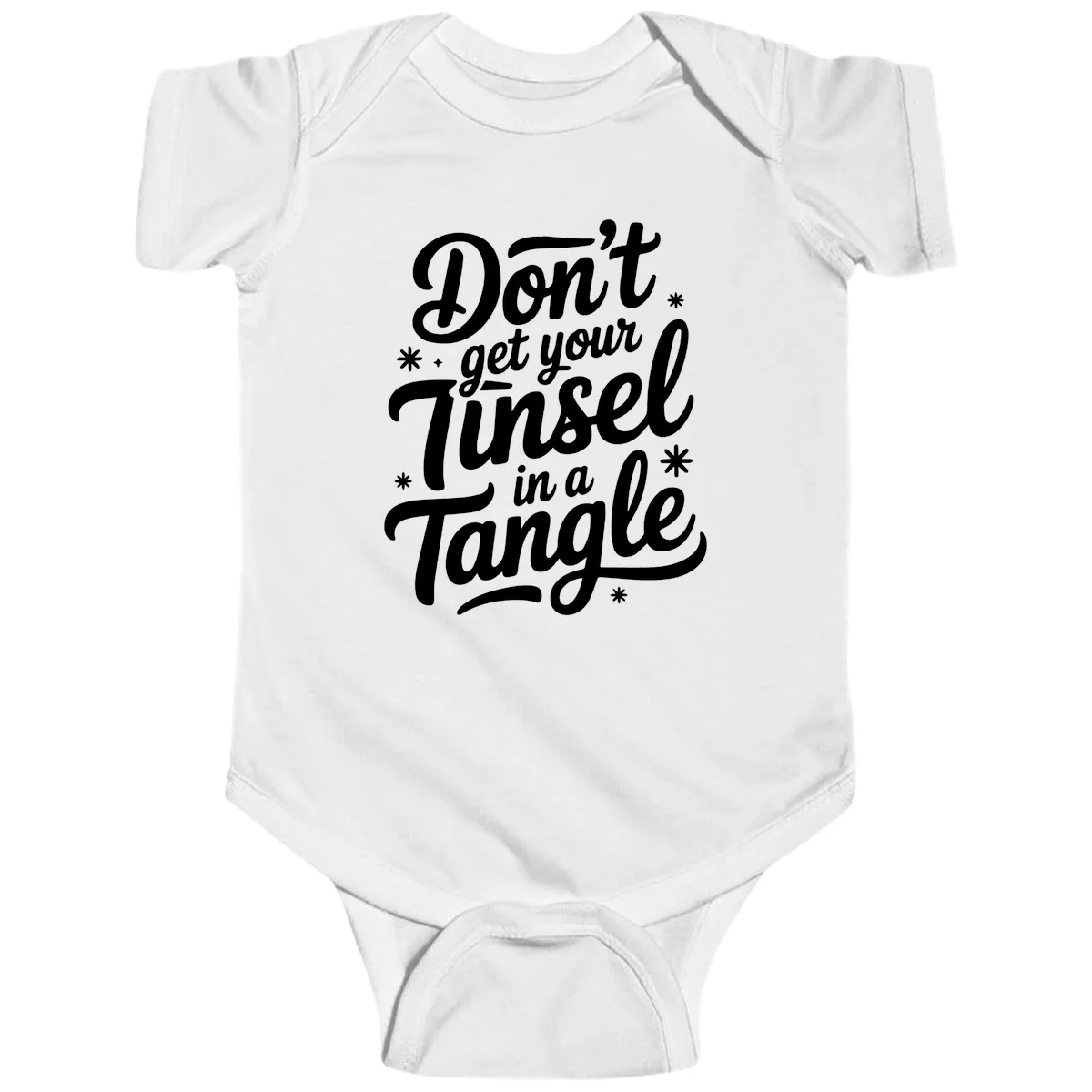 Don't Get Your Tinsel In A Tangle Baby Onesie in White