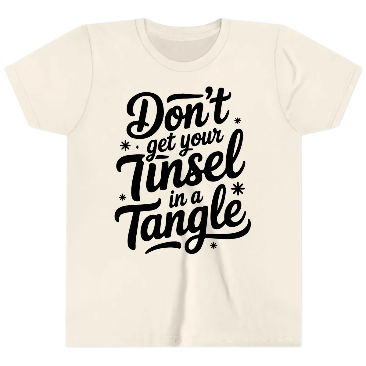 Don't Get Your Tinsel In A Tangle Youth T-Shirt in Natural