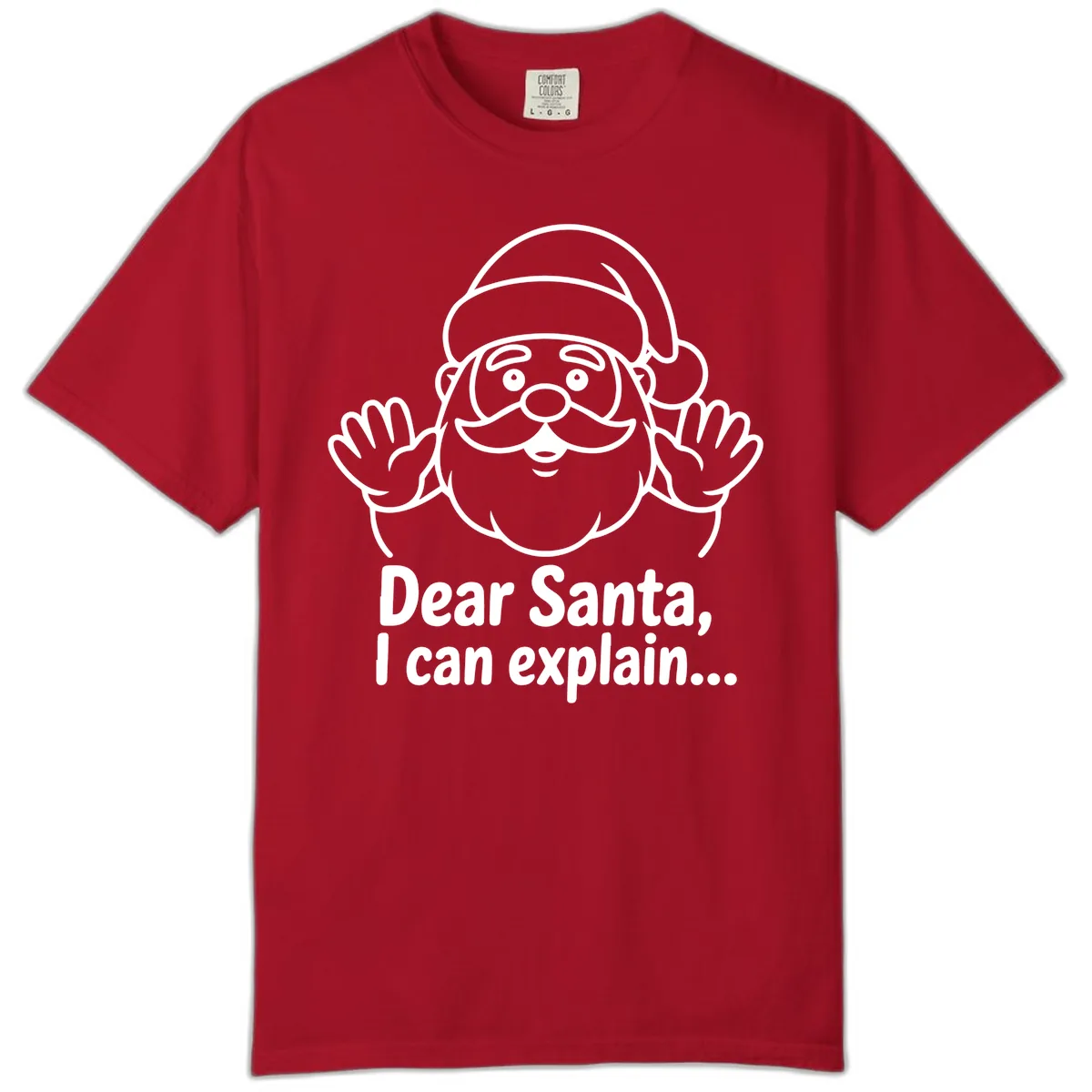 Dear Santa I Can Explain Christmas Design Comfort Color in Red