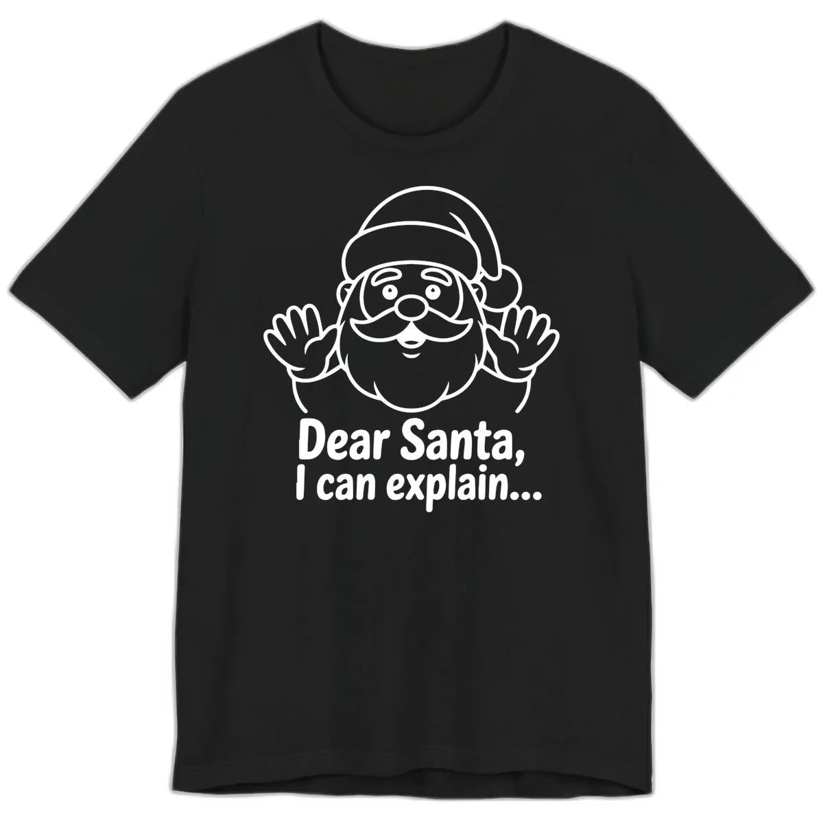 Dear Santa I Can Explain Christmas Design Premium T-Shirt in Black