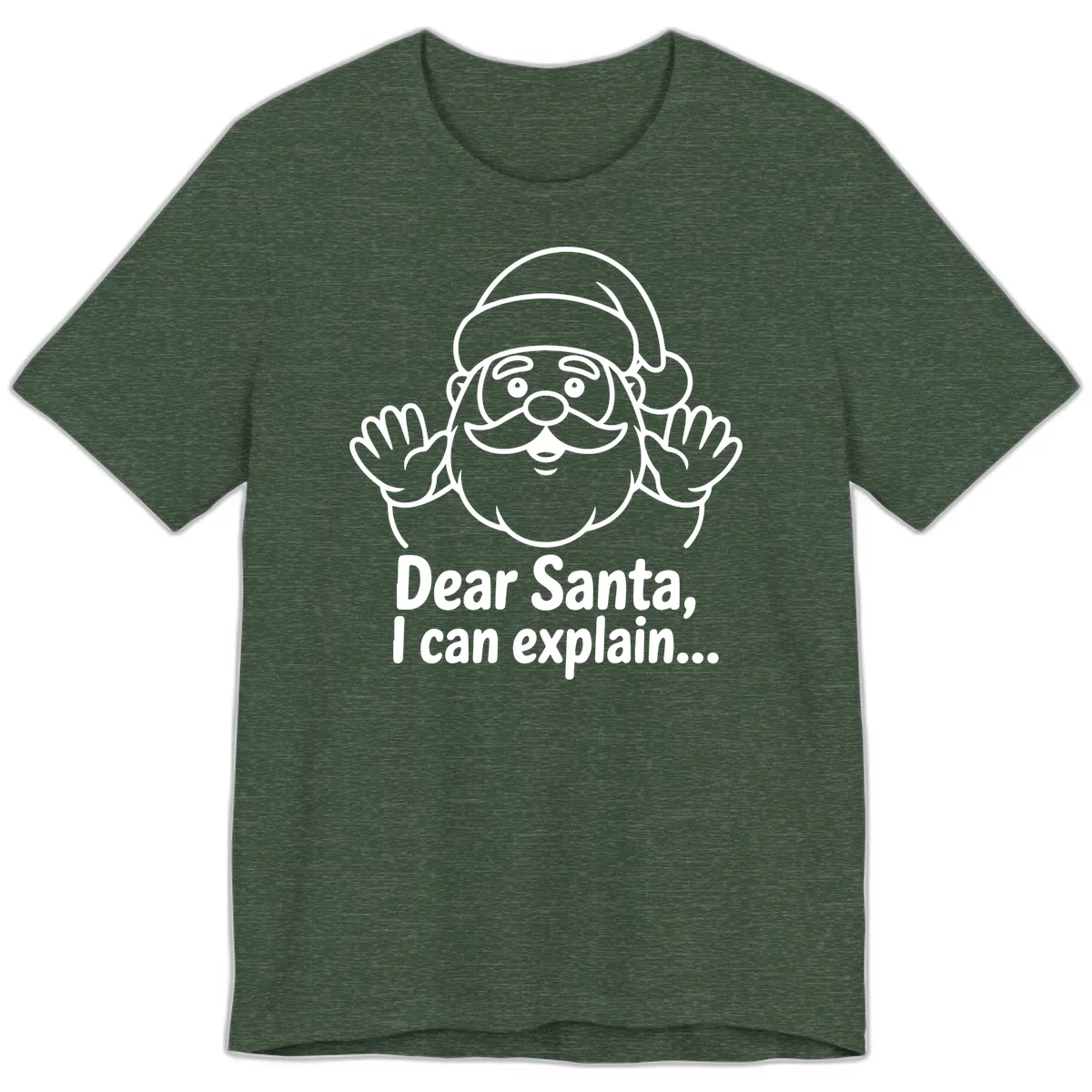 Dear Santa I Can Explain Christmas Design Premium T-Shirt in Heather Forest