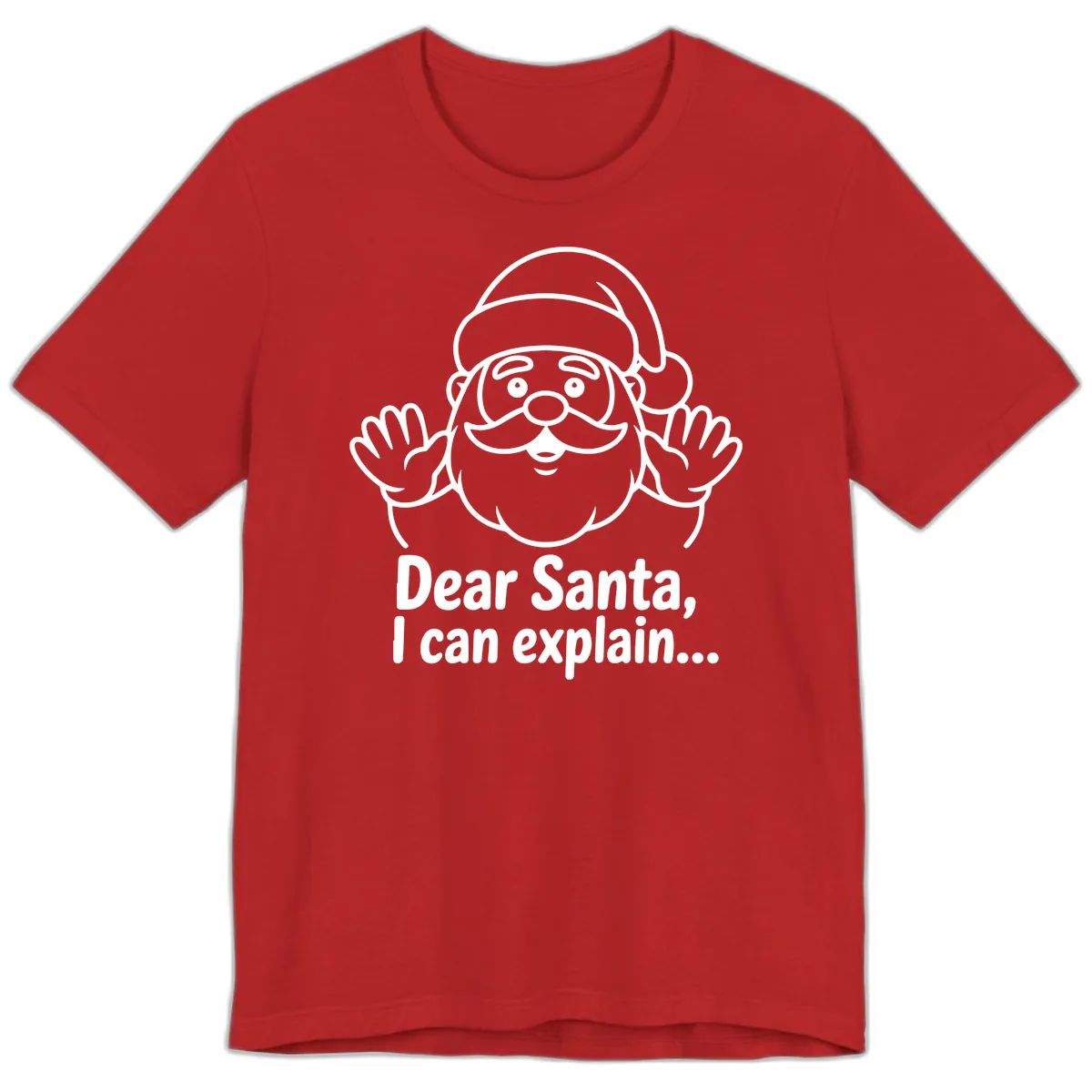 Dear Santa I Can Explain Christmas Design Premium T-Shirt in Red