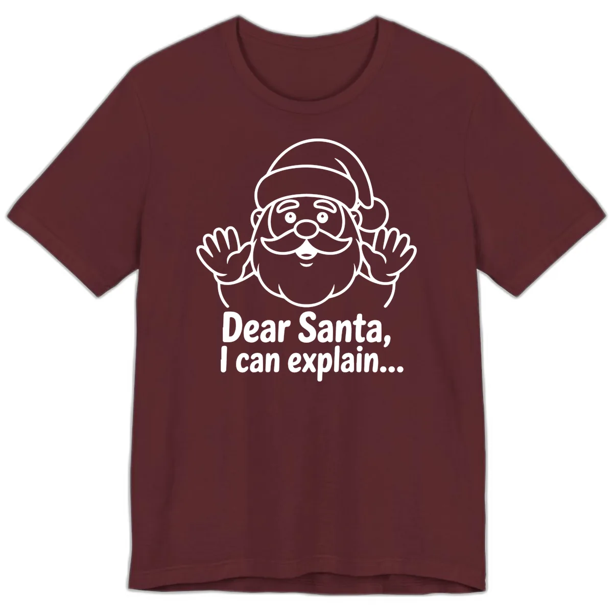 Dear Santa I Can Explain Christmas Design Premium T-Shirt in Maroon