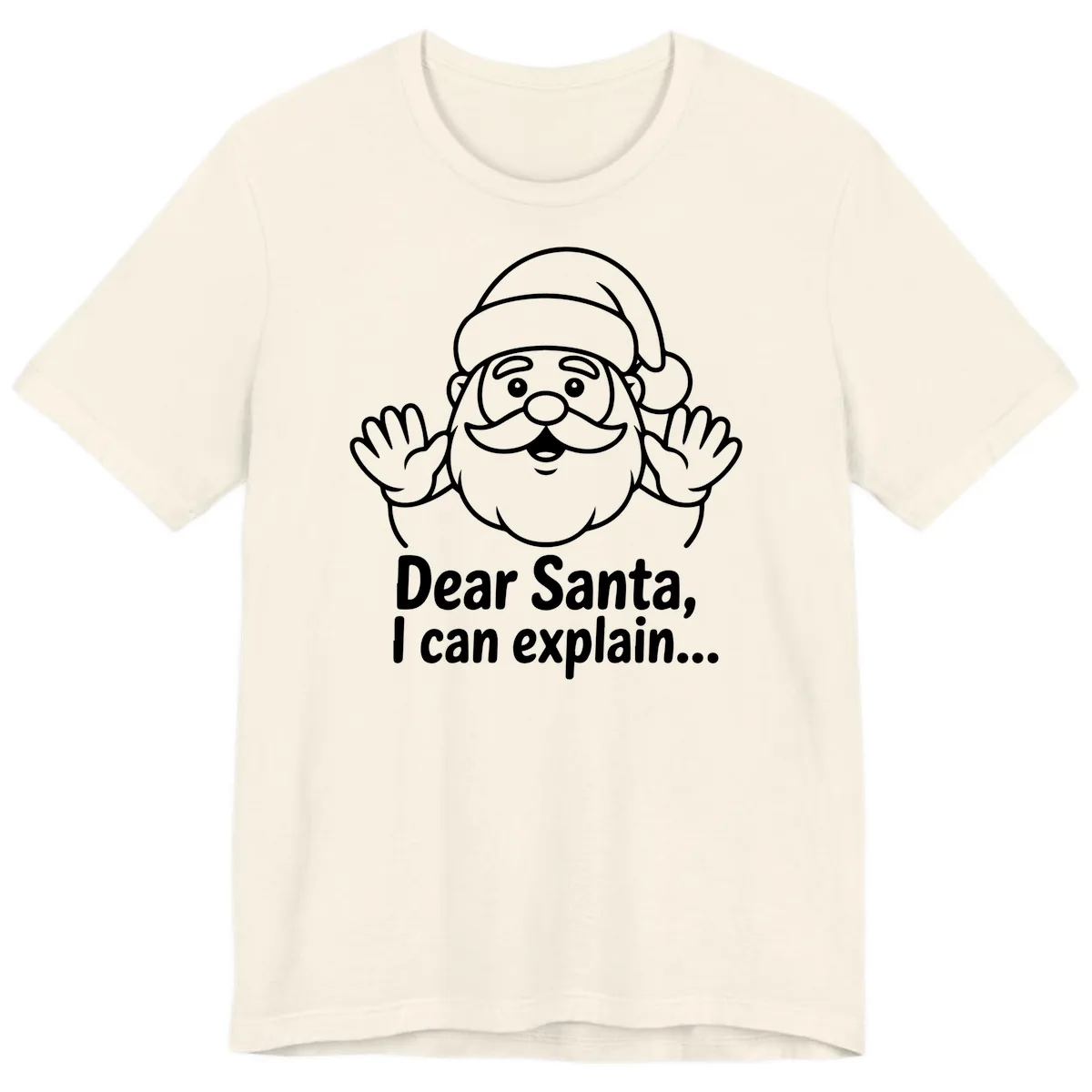 Dear Santa I Can Explain Christmas Design Premium T-Shirt in Natural