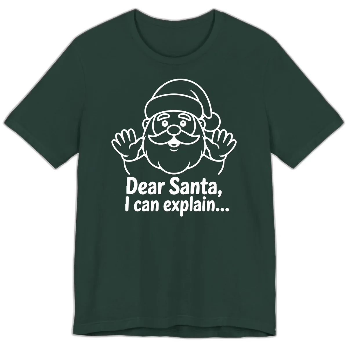 Dear Santa I Can Explain Christmas Design Premium T-Shirt in Forest