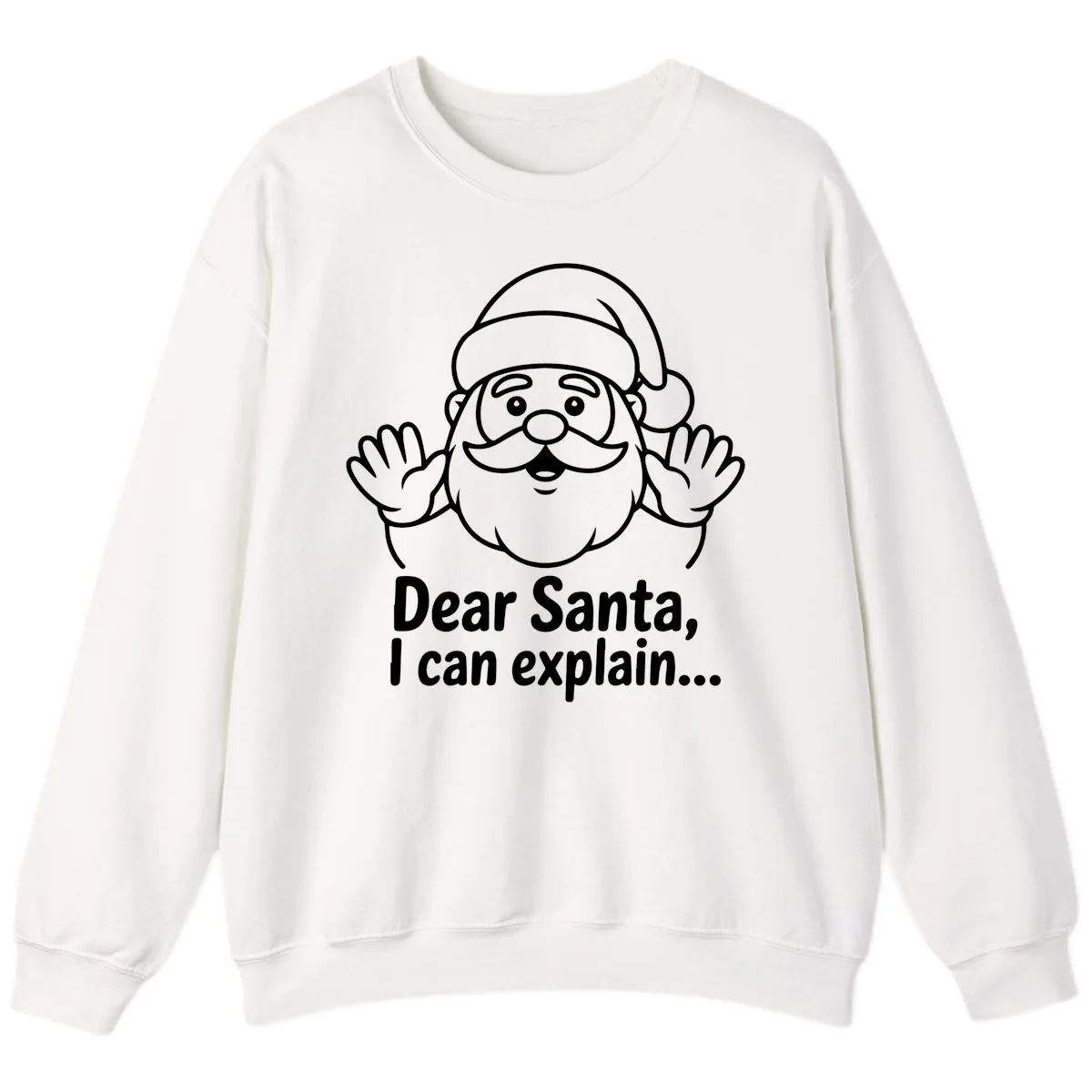 Dear Santa I Can Explain Christmas Design Sweatshirt in White