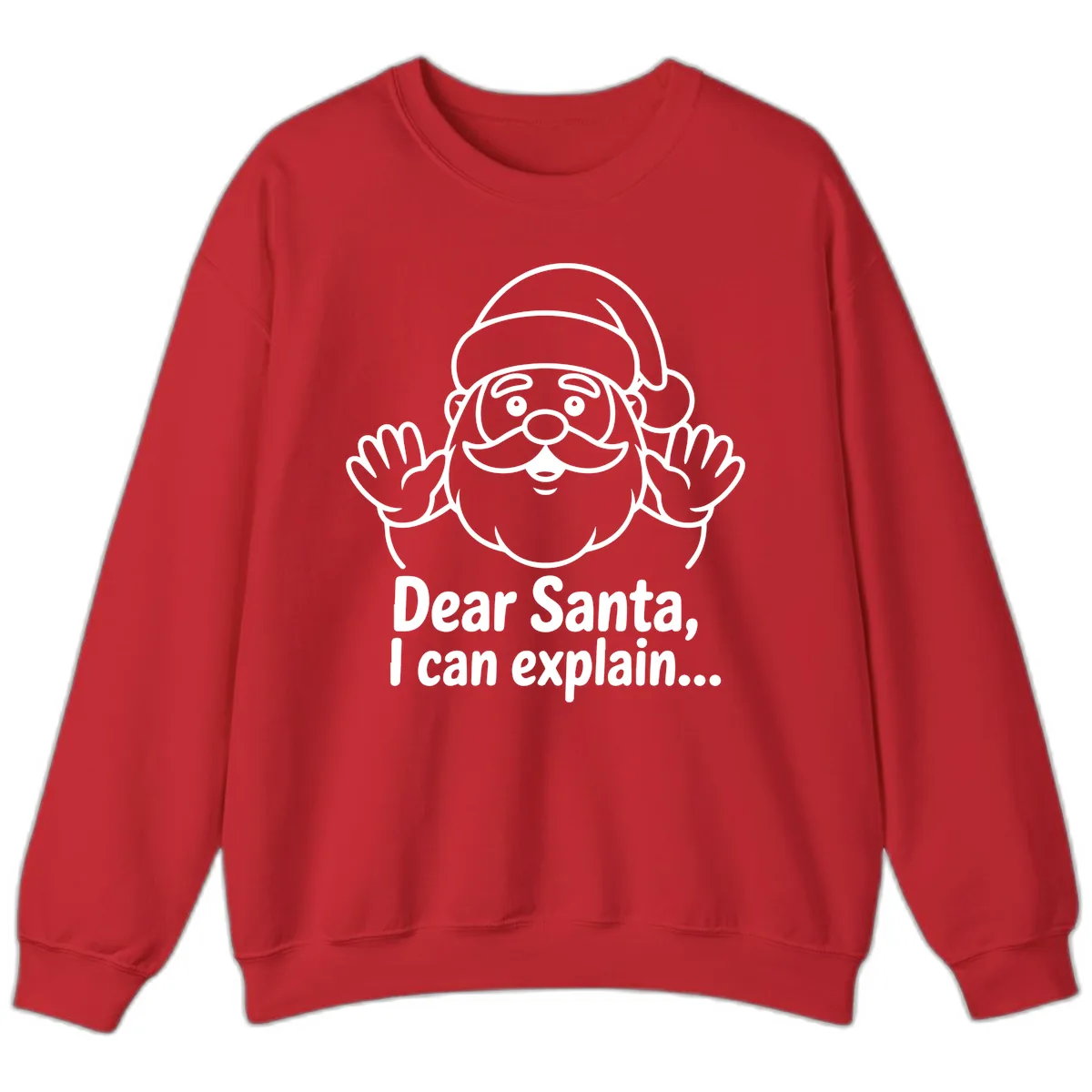 Dear Santa I Can Explain Christmas Design Sweatshirt in Red