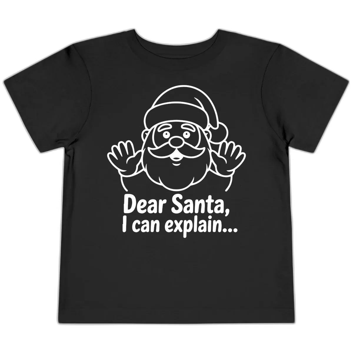 Dear Santa I Can Explain Christmas Design Toddler T-Shirt in Black