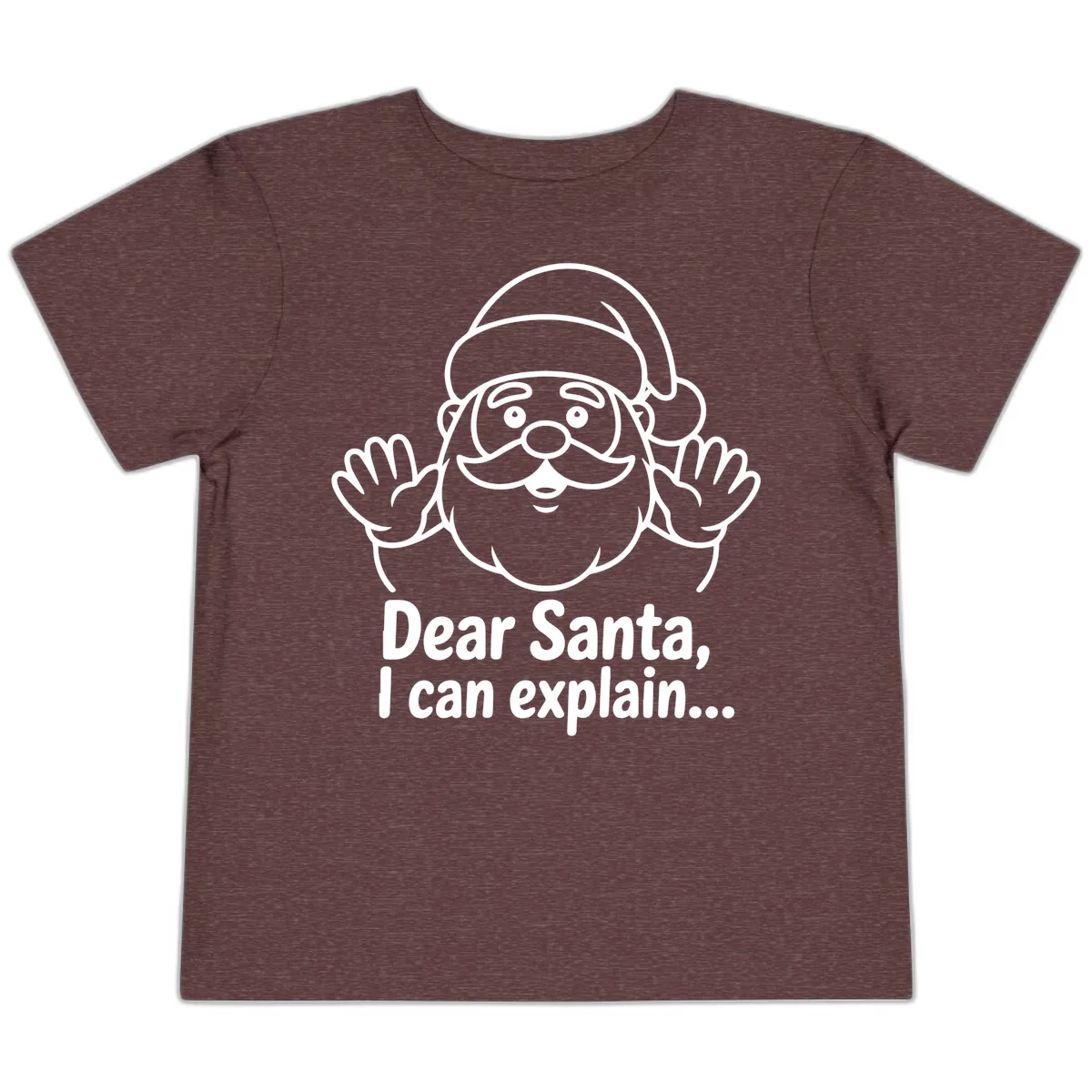 Dear Santa I Can Explain Christmas Design Toddler T-Shirt in Heather Maroon