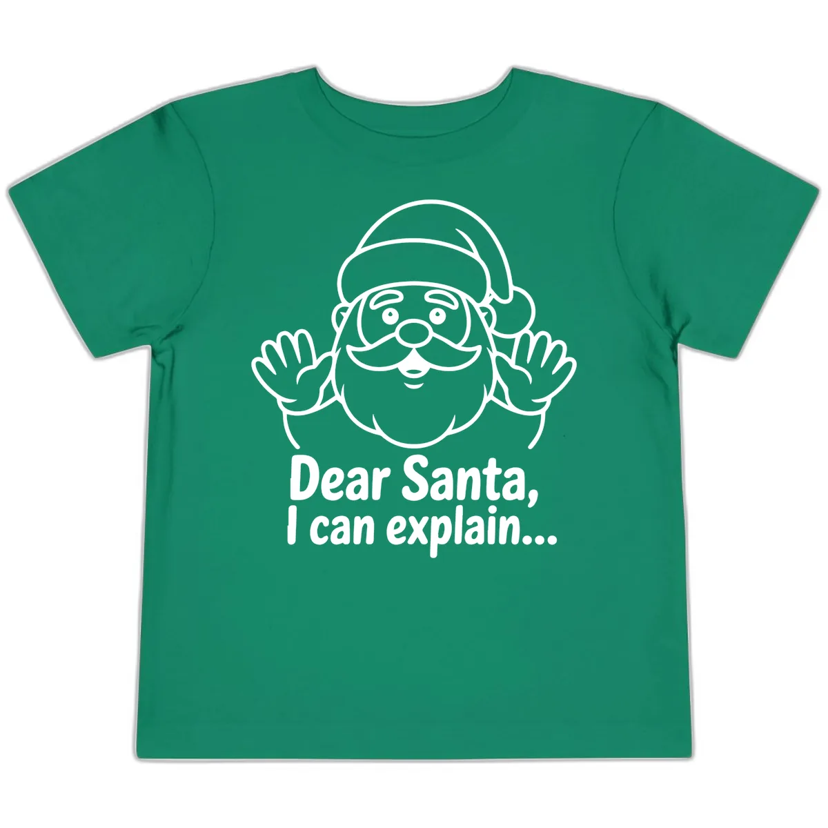 Dear Santa I Can Explain Christmas Design Toddler T-Shirt in Kelly