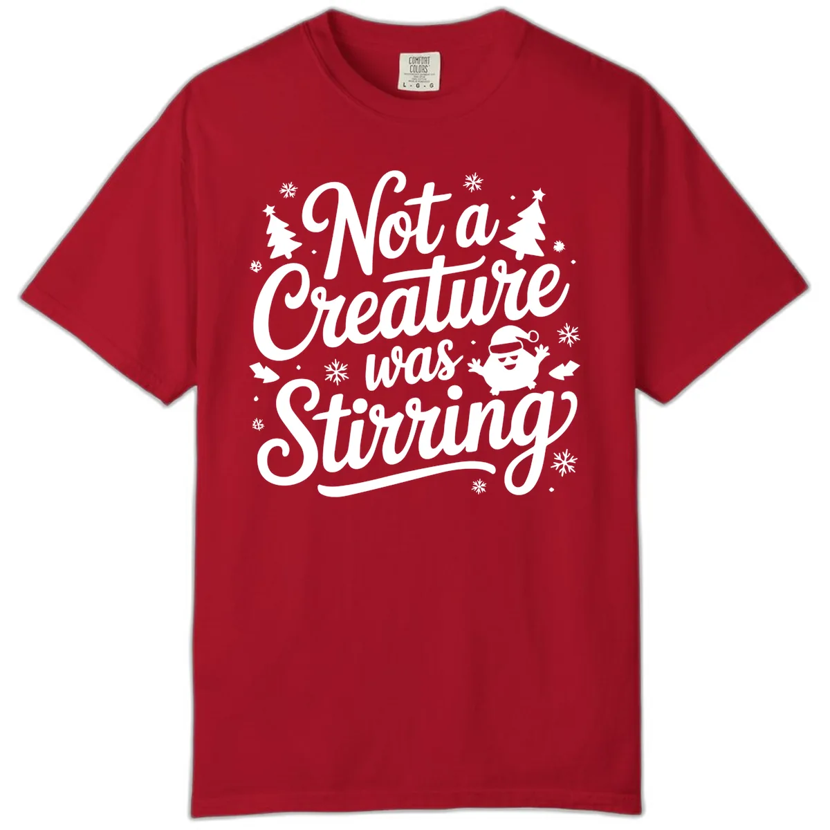 Not A Creature Was Stirring Design Comfort Color in Red