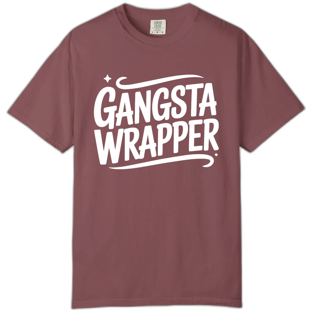 Gangsta Wrapper Typography Design Comfort Color in Brick