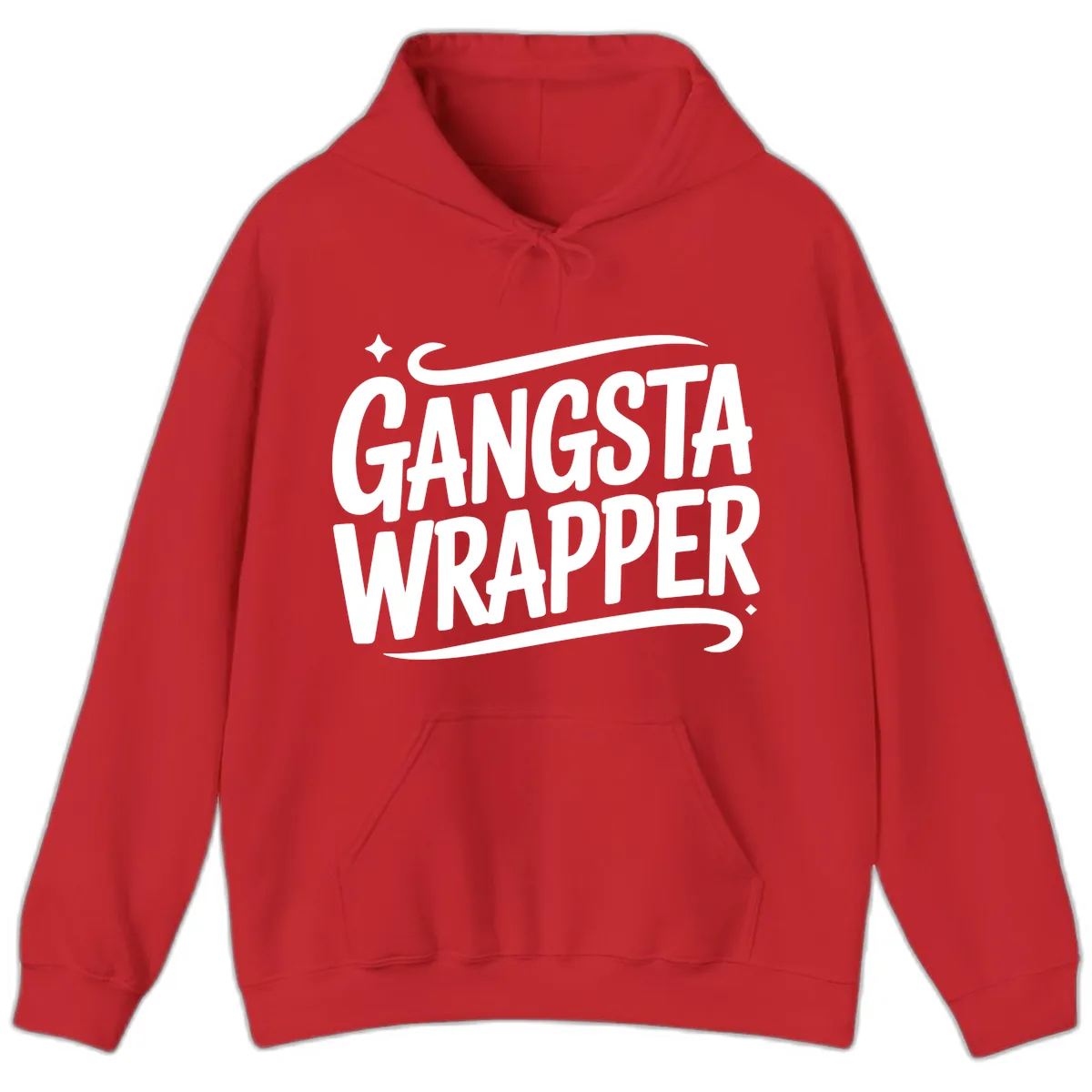 Gangsta Wrapper Typography Design Hoodie in Red