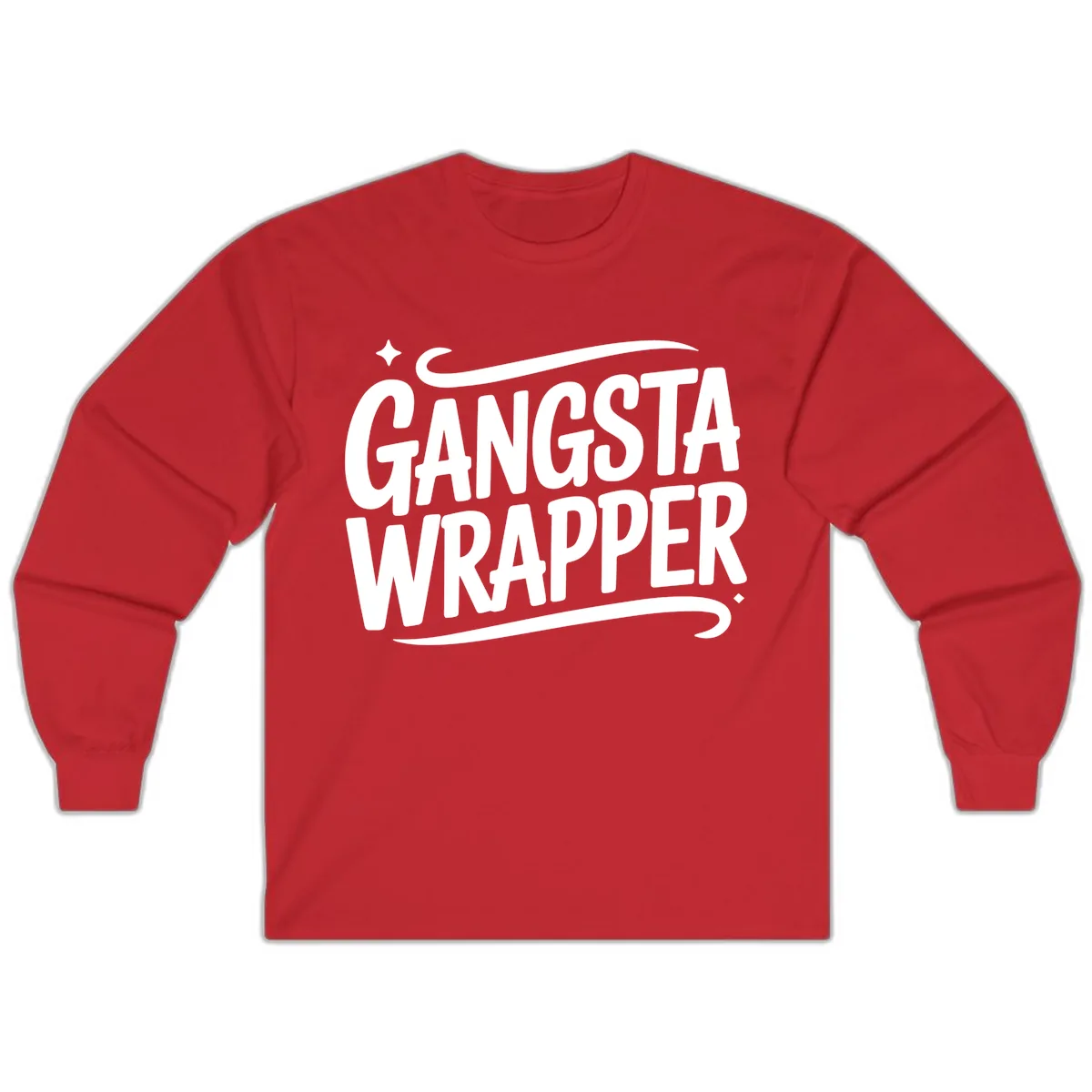 Gangsta Wrapper Typography Design Long Sleeve in Red