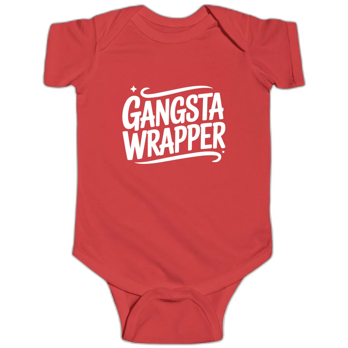 Gangsta Wrapper Typography Design Baby Onesie in Red