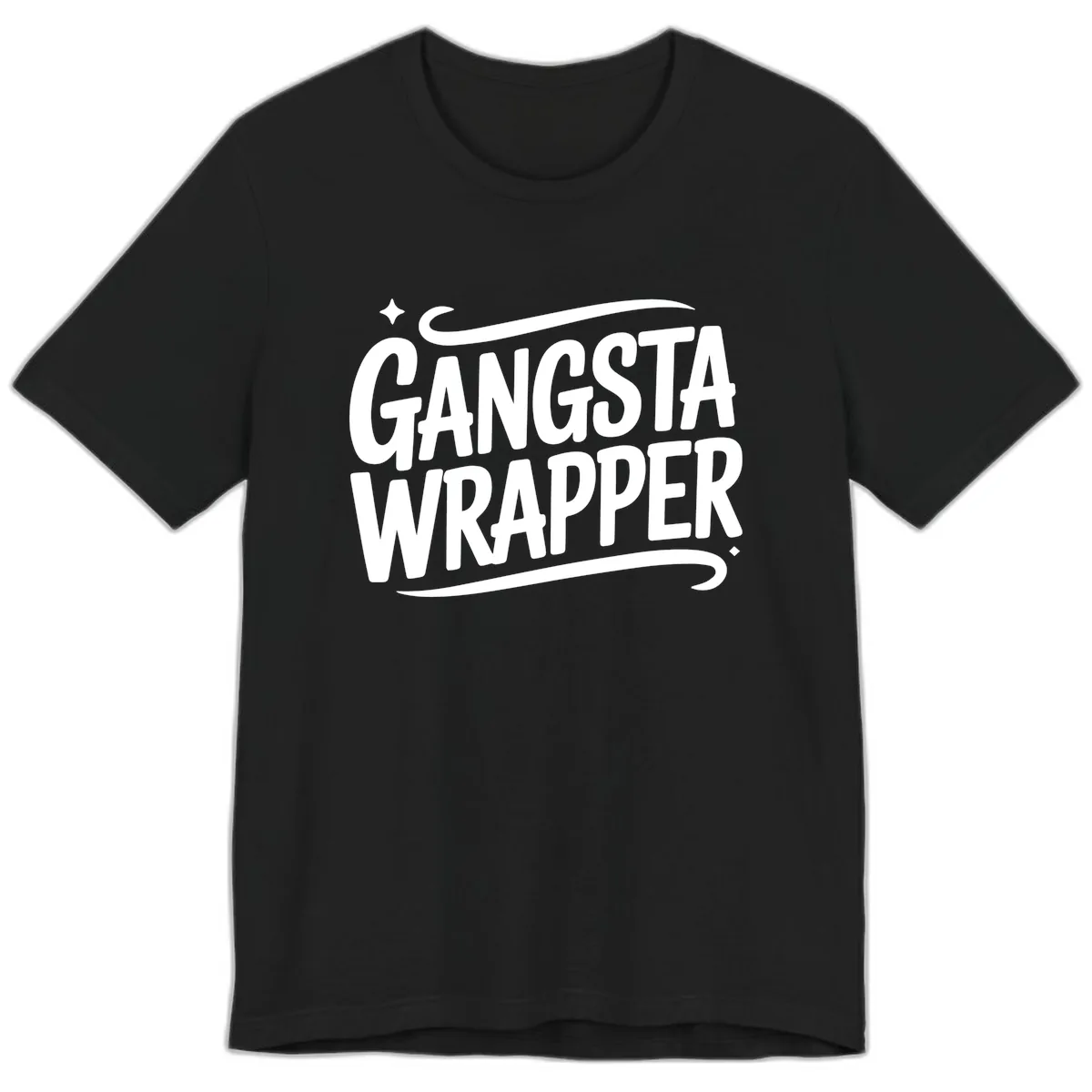 Gangsta Wrapper Typography Design Premium T-Shirt in Black