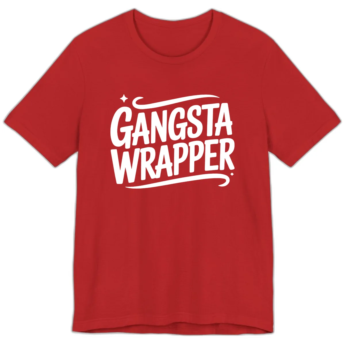 Gangsta Wrapper Typography Design Premium T-Shirt in Red