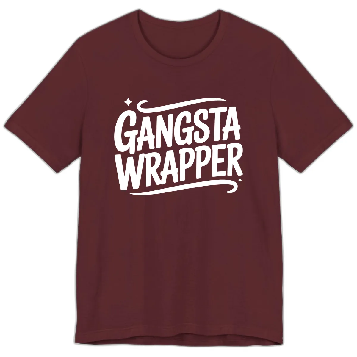 Gangsta Wrapper Typography Design Premium T-Shirt in Maroon
