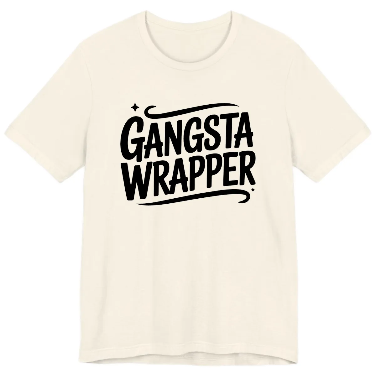 Gangsta Wrapper Typography Design Premium T-Shirt in Natural
