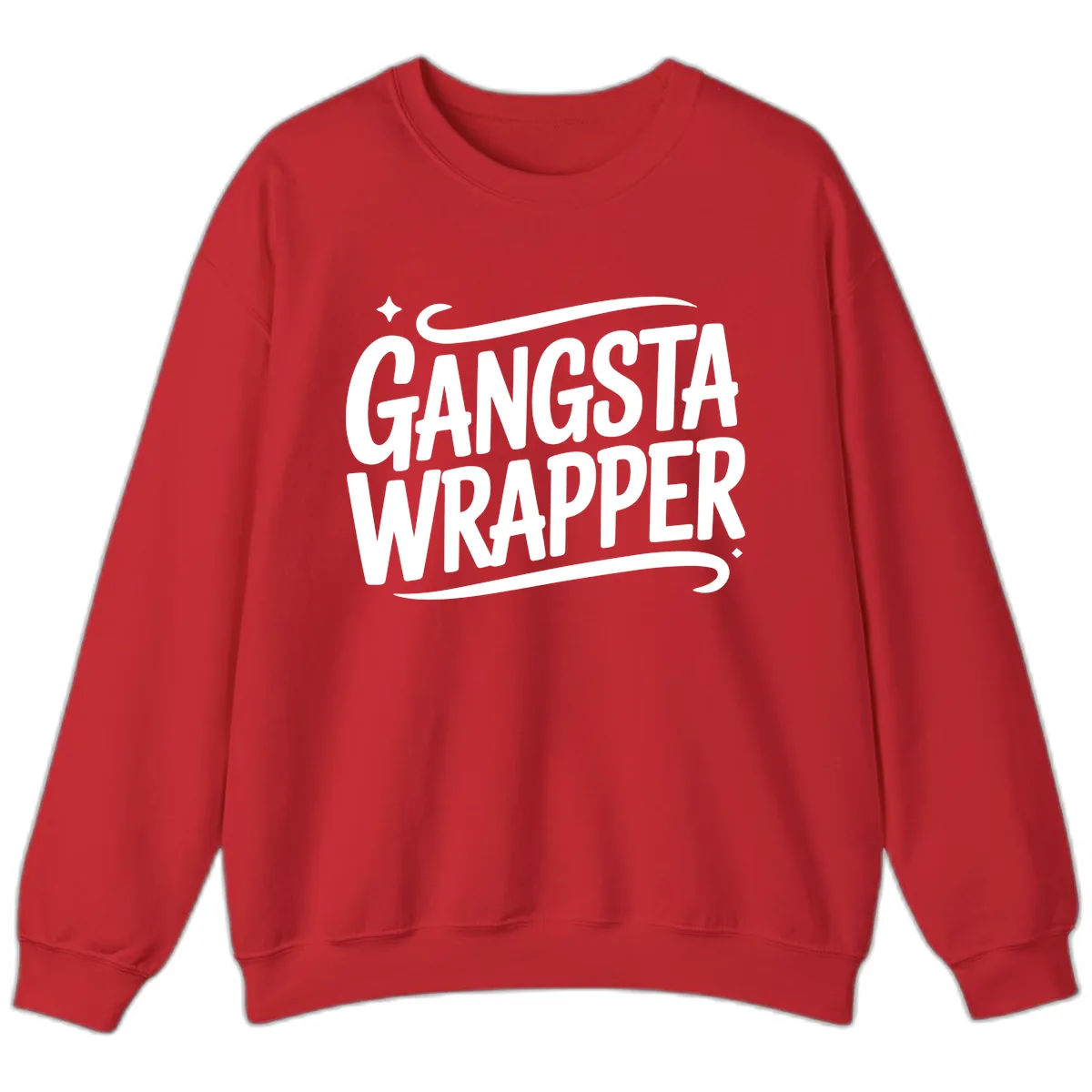 Gangsta Wrapper Typography Design Sweatshirt in Red