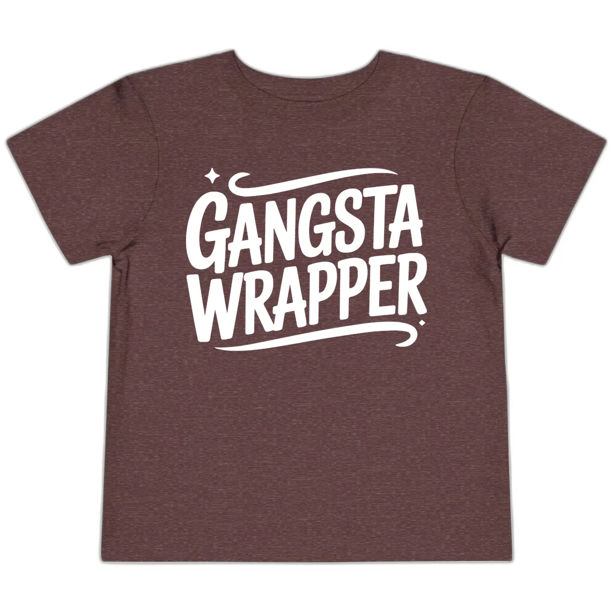 Gangsta Wrapper Typography Design Toddler T-Shirt in Heather Maroon