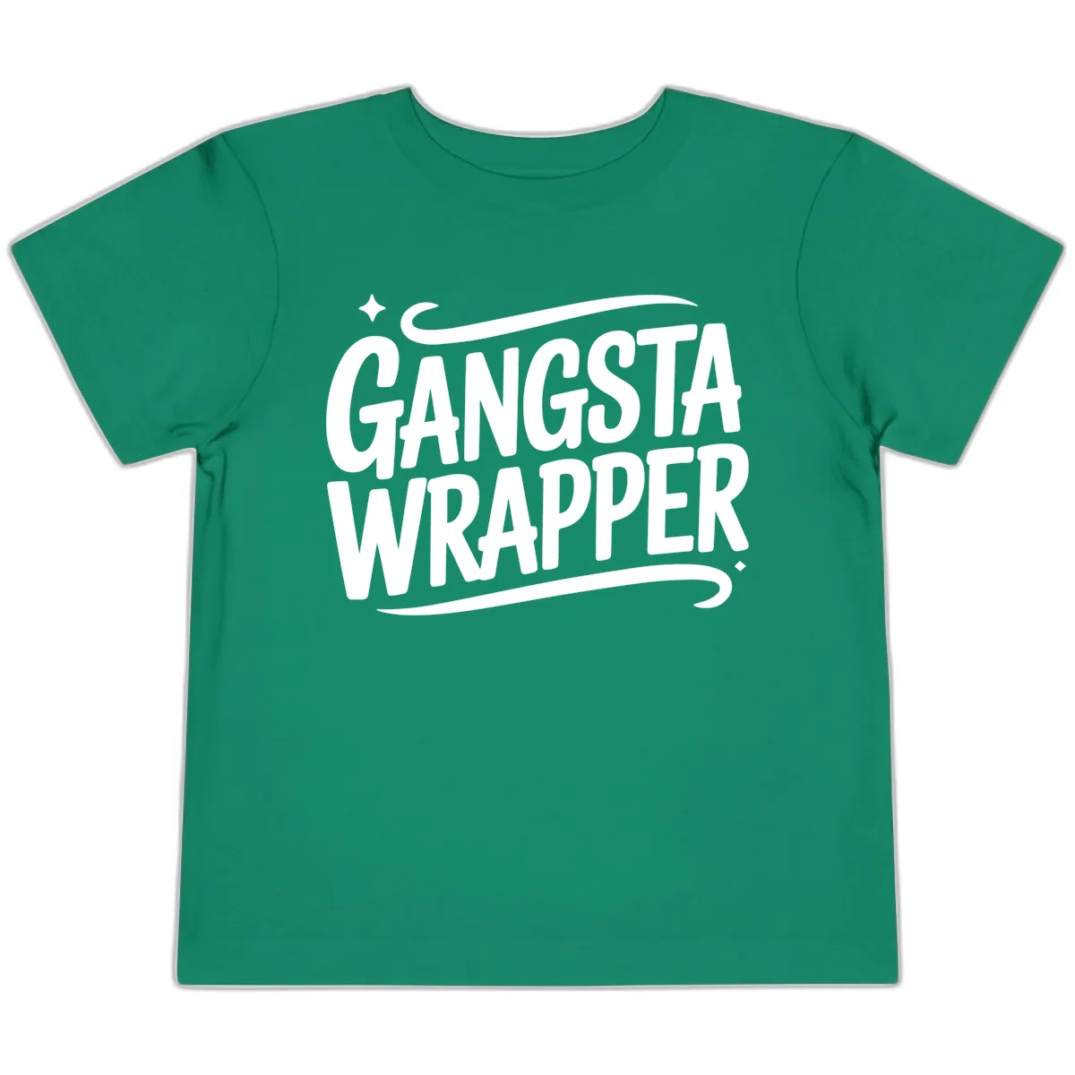 Gangsta Wrapper Typography Design Toddler T-Shirt in Kelly