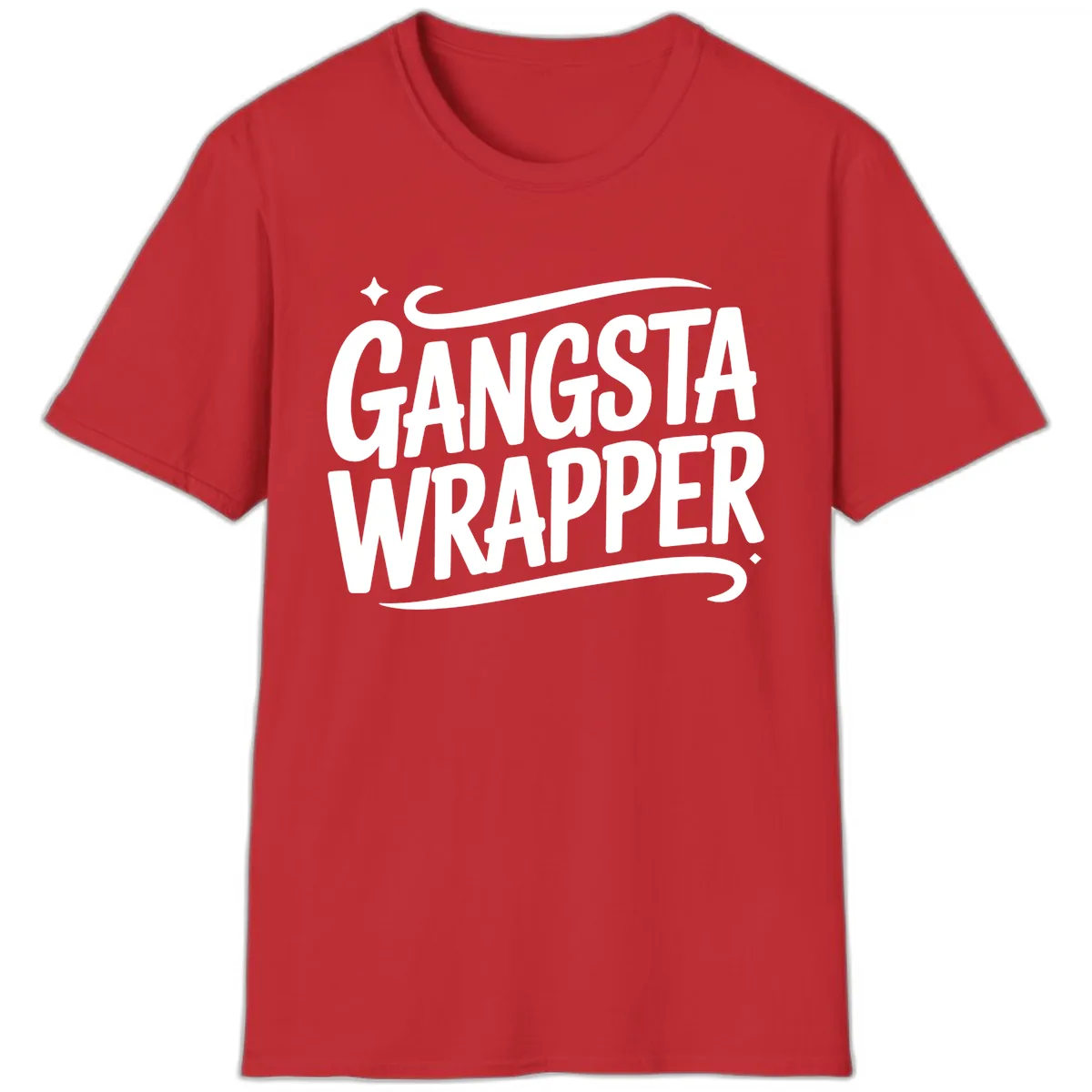 Gangsta Wrapper Typography Design T-Shirt in Red