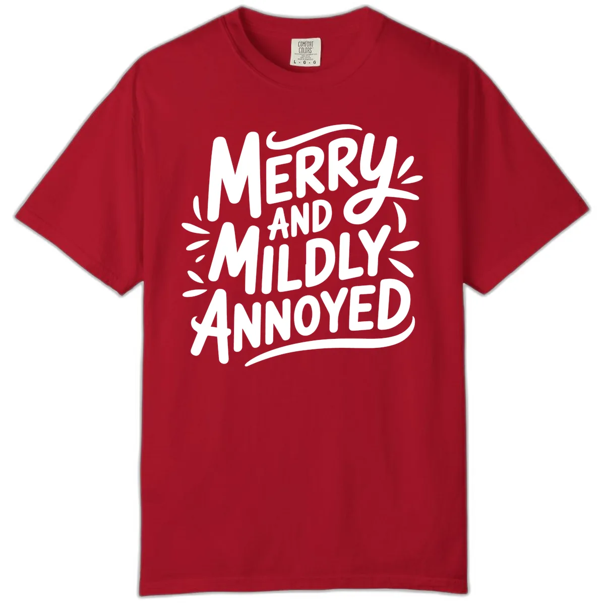 Merry And Mildly Annoyed Typography Comfort Color in Red
