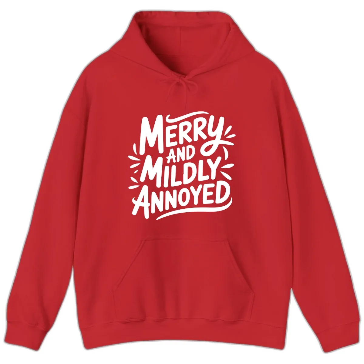 Merry And Mildly Annoyed Typography Hoodie in Red