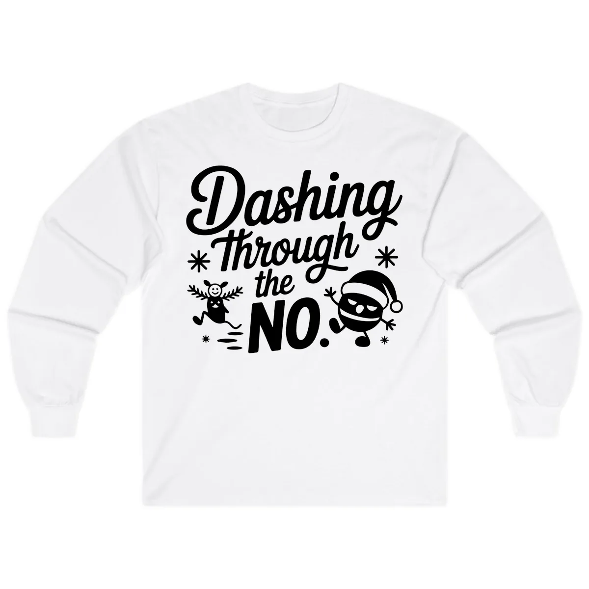 Dashing Through The No. Long Sleeve in White