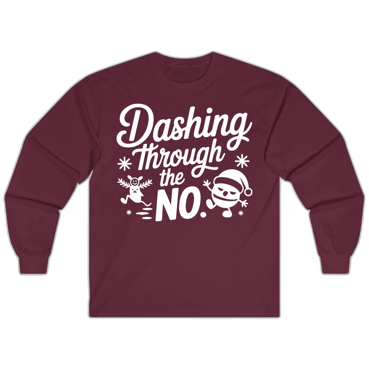 Dashing Through The No. Long Sleeve in Maroon