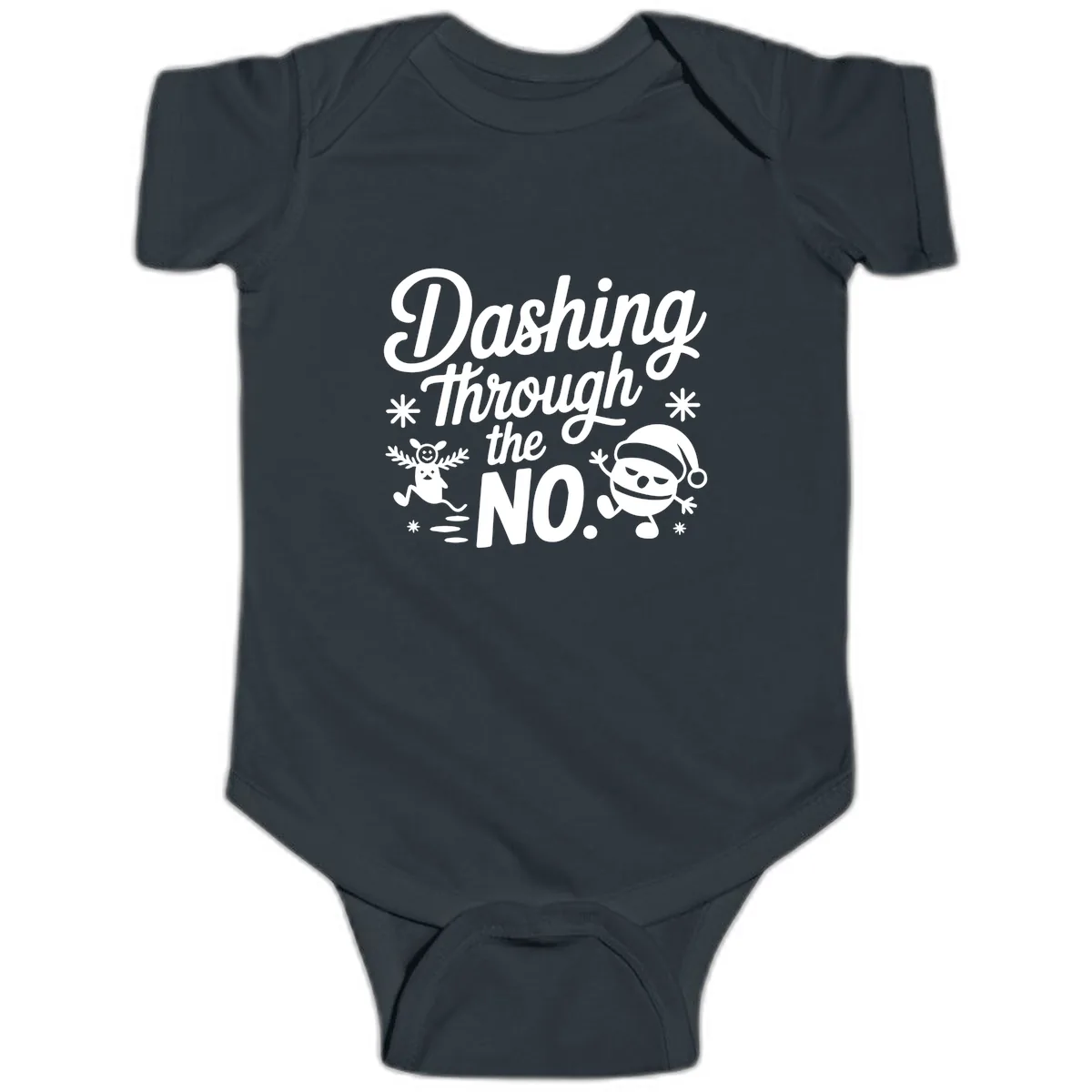Dashing Through The No. Baby Onesie in Black