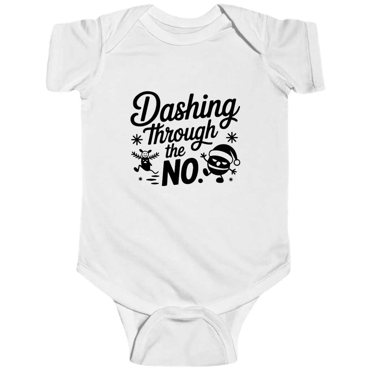 Dashing Through The No. Baby Onesie in White
