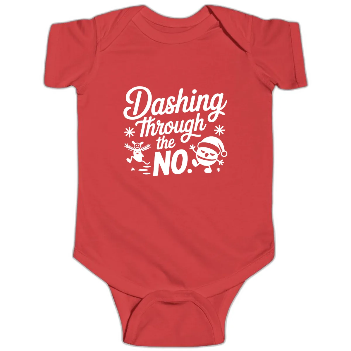 Dashing Through The No. Baby Onesie in Red