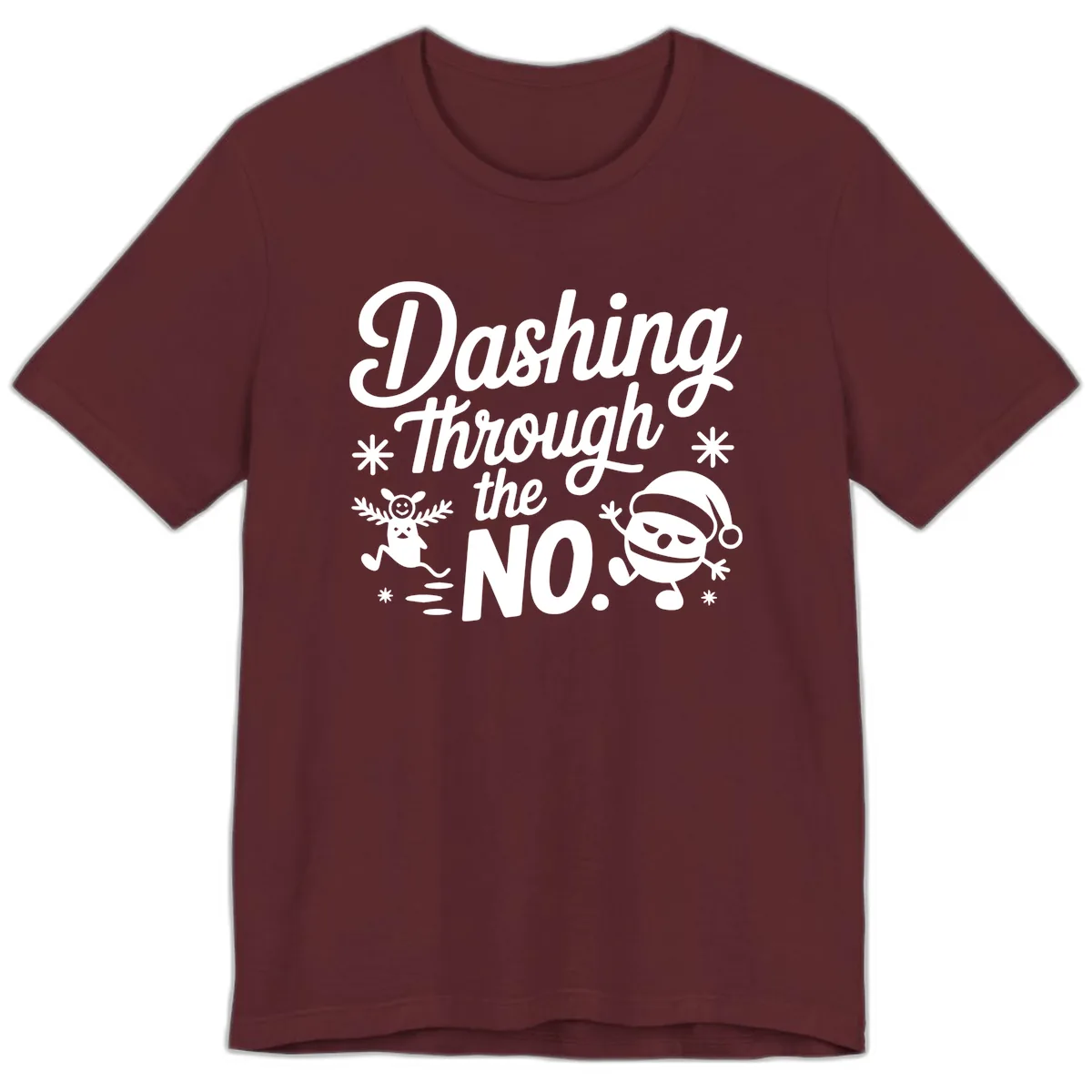 Dashing Through The No. Premium T-Shirt in Maroon