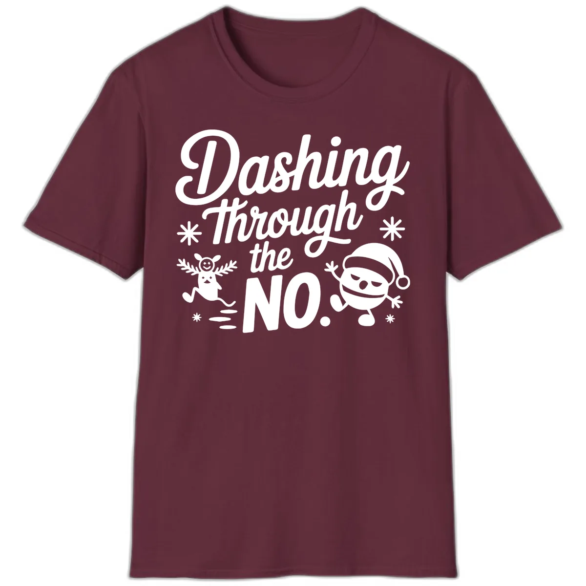 Dashing Through The No. T-Shirt in Maroon