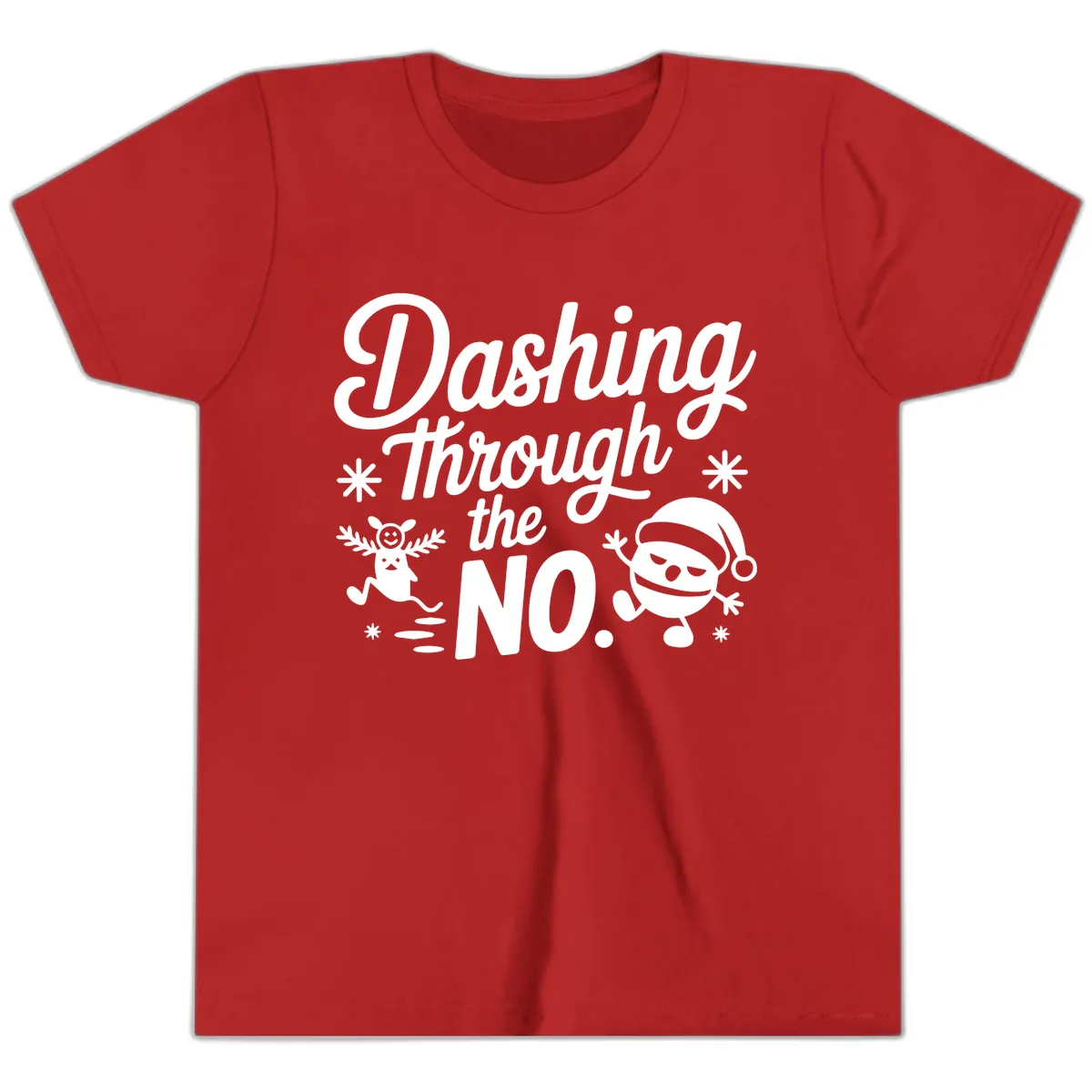Dashing Through The No. Youth T-Shirt in Red