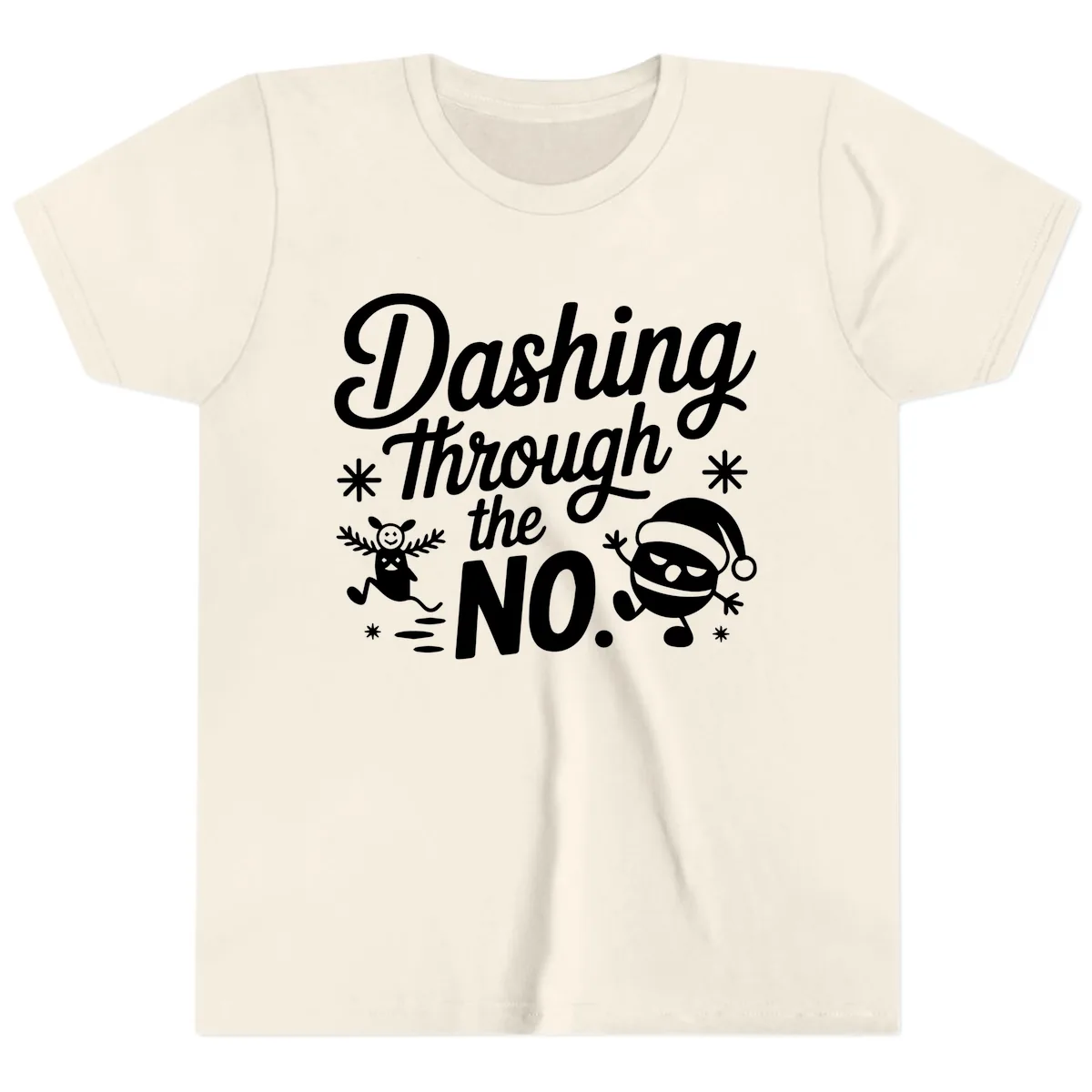 Dashing Through The No. Youth T-Shirt in Natural