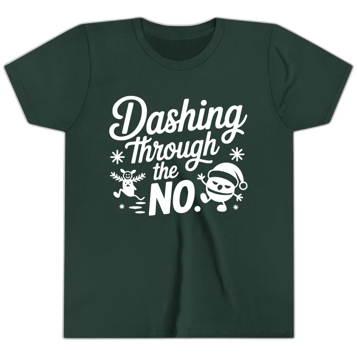 Dashing Through The No. Youth T-Shirt in Forest