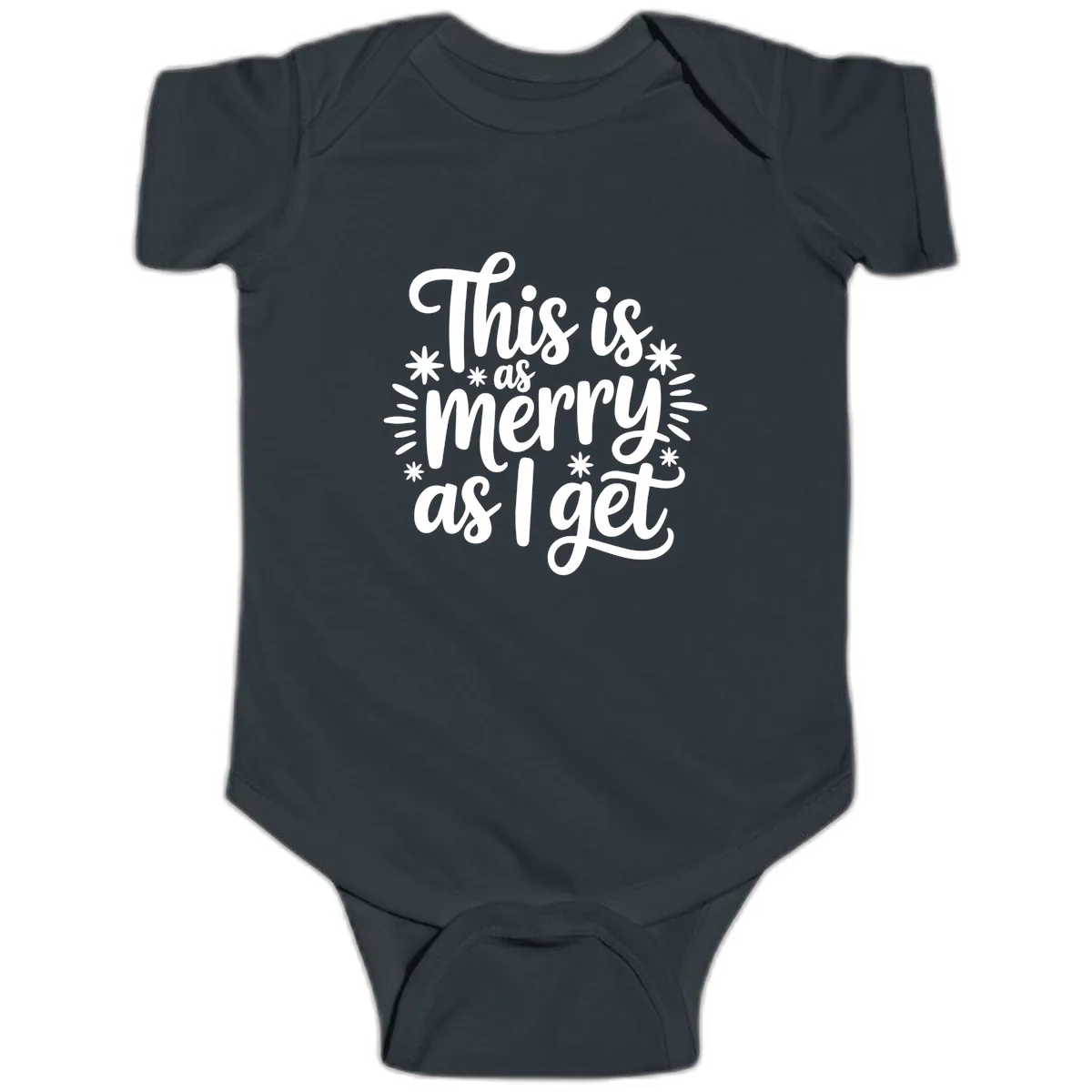 This Is As Merry As I Get Baby Onesie in Black