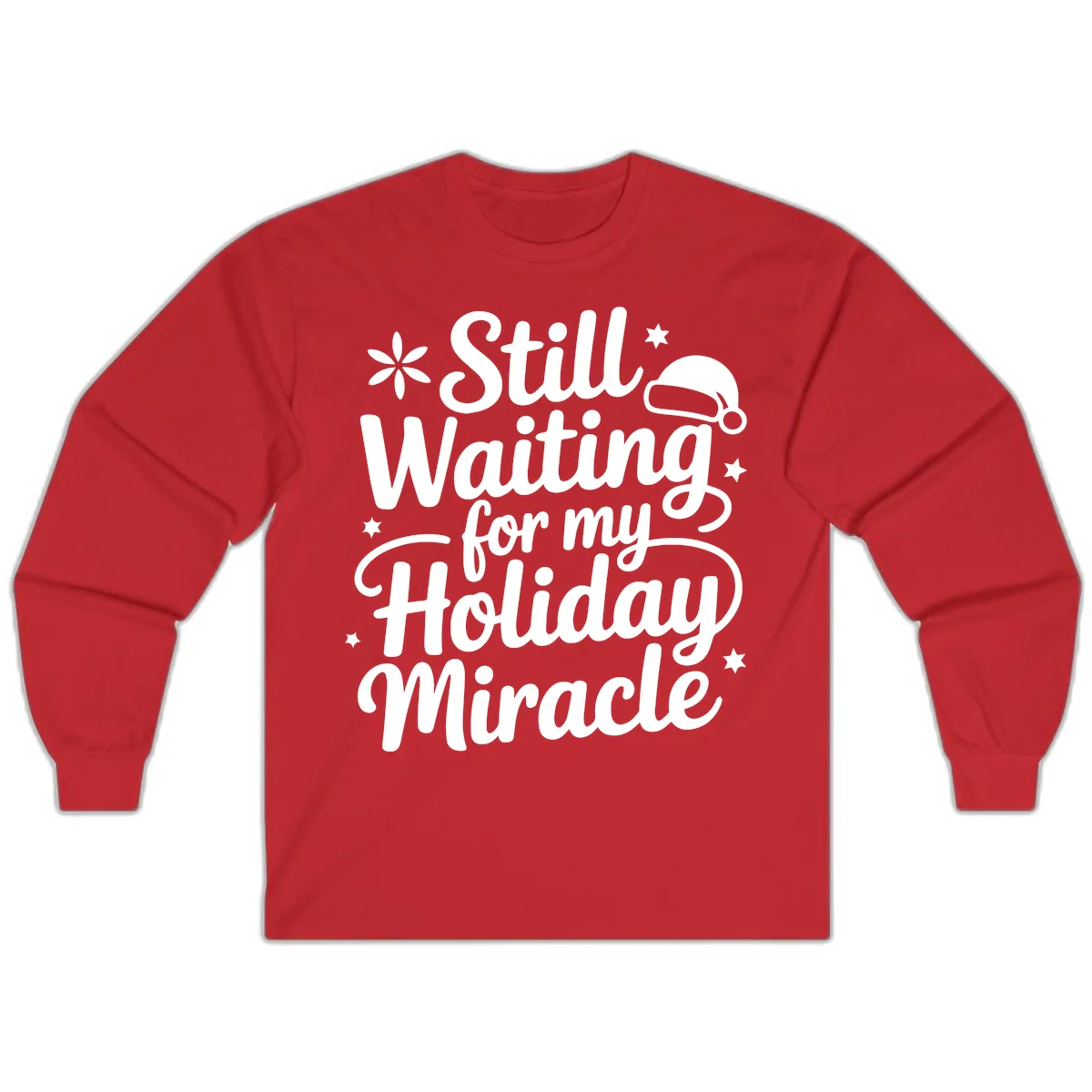 Waiting For My Holiday Miracle Long Sleeve in Red