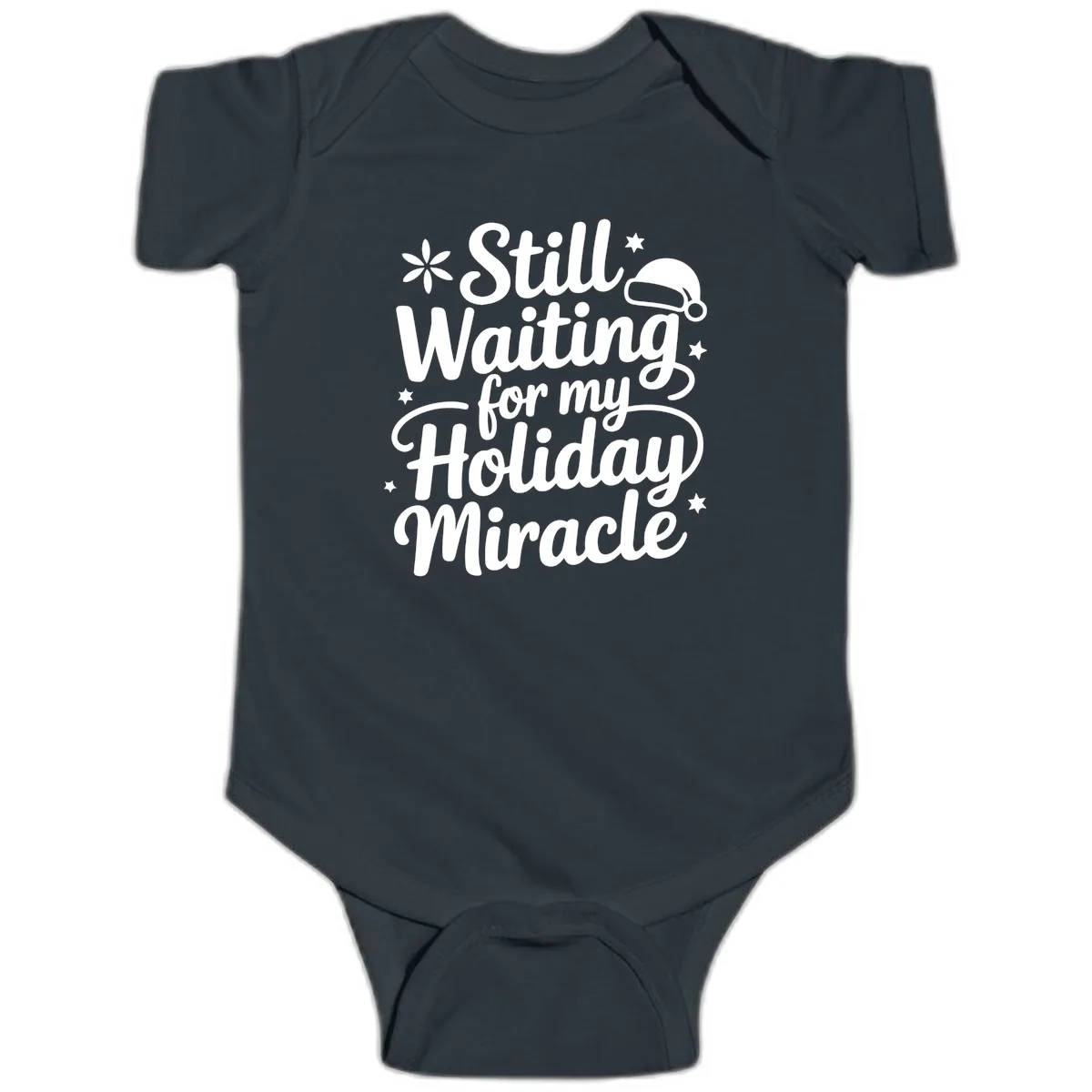 Waiting For My Holiday Miracle Baby Onesie in Black