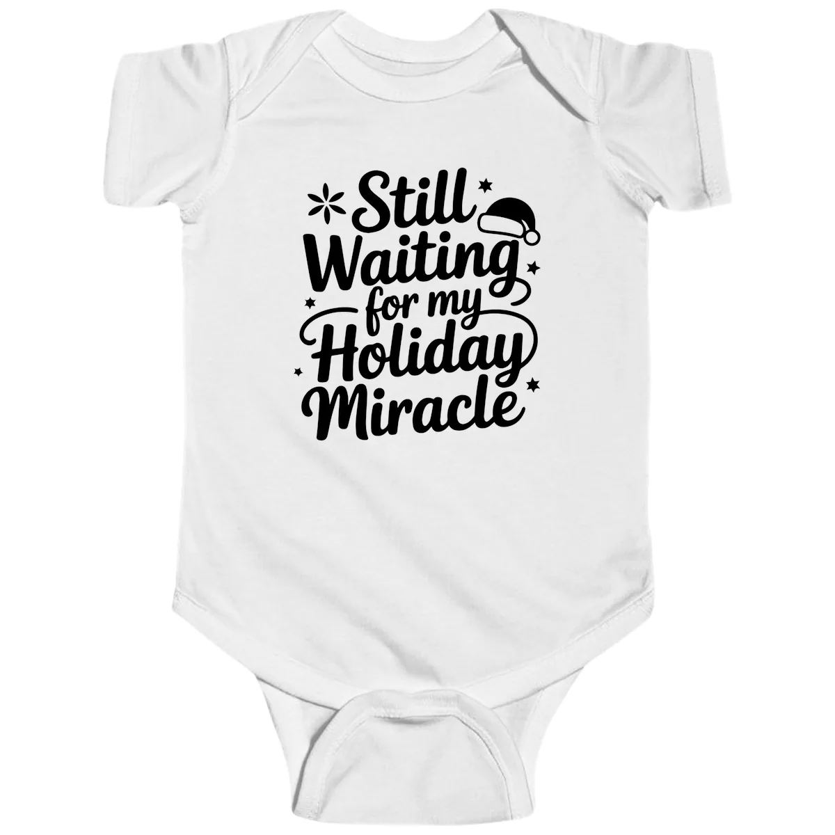 Waiting For My Holiday Miracle Baby Onesie in White