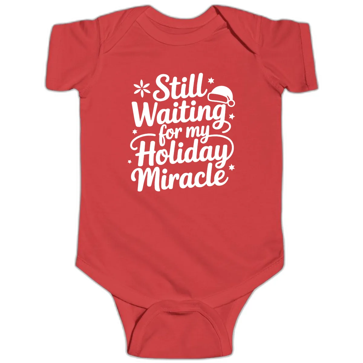 Waiting For My Holiday Miracle Baby Onesie in Red