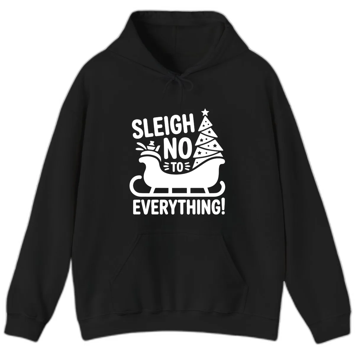 Sleigh No To Everything Graphic Hoodie in Black
