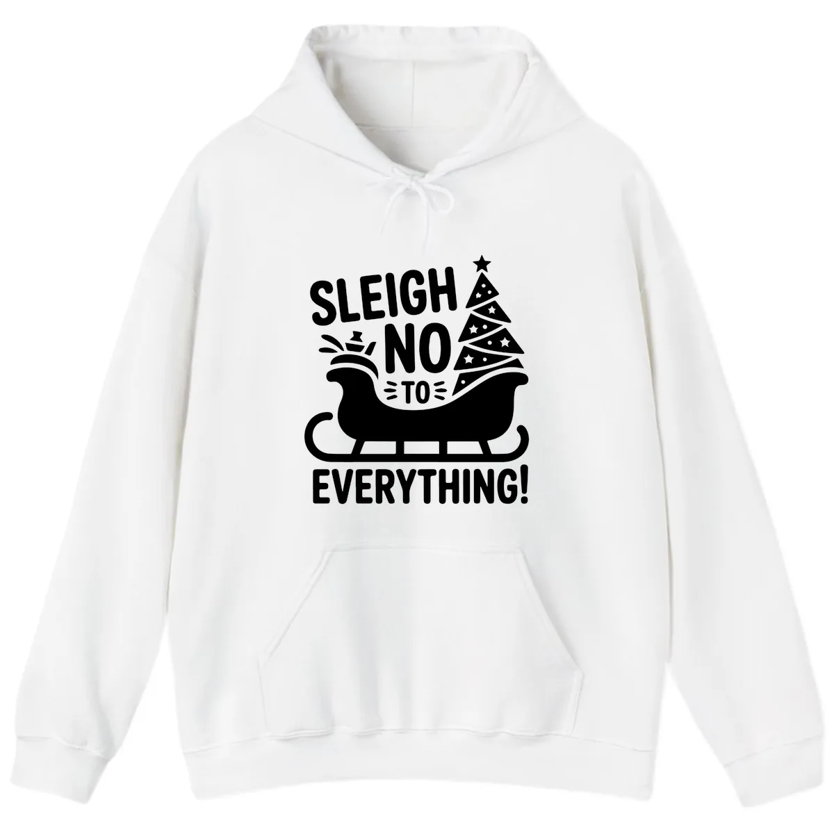 Sleigh No To Everything Graphic Hoodie in White