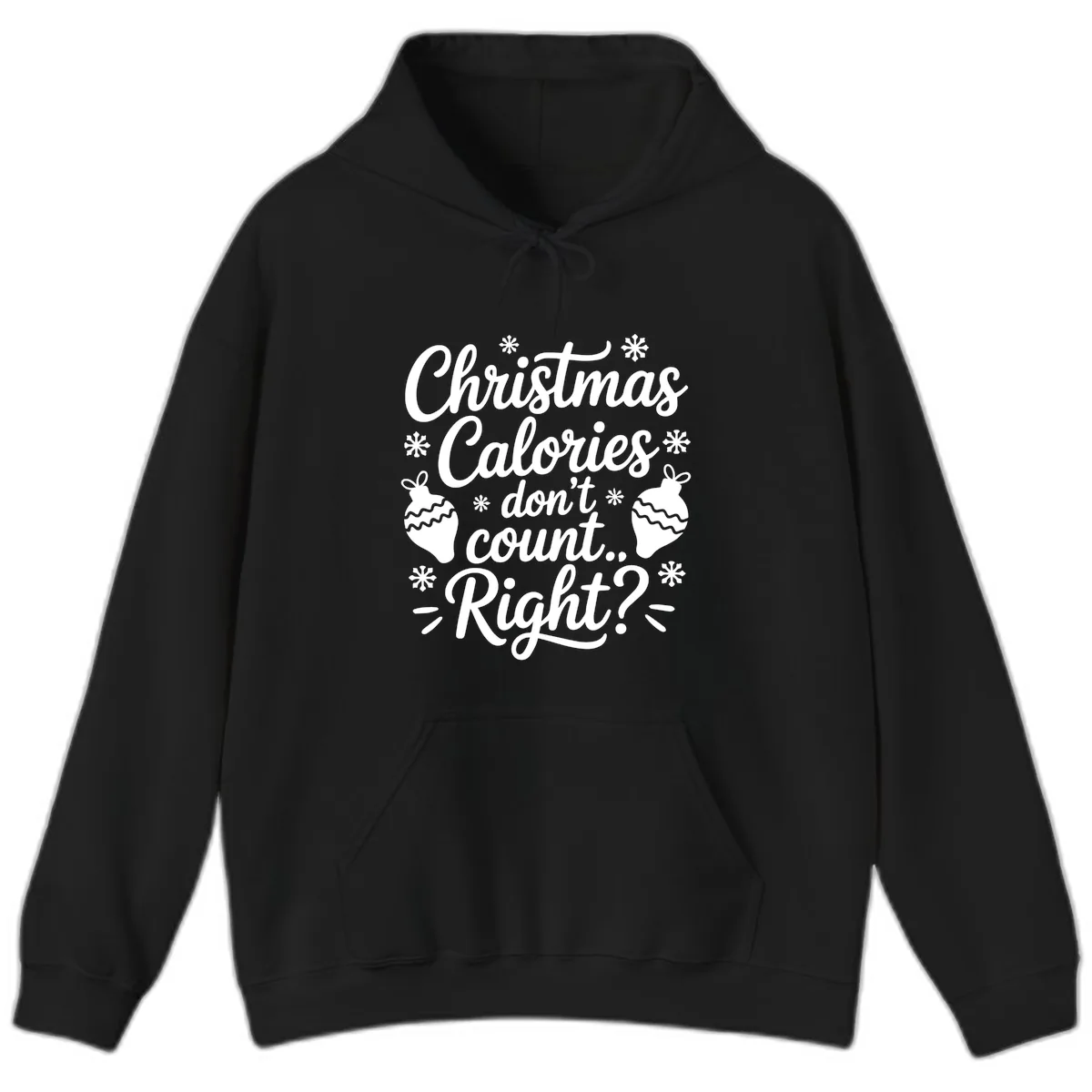 Christmas Calories Don't Count Right Hoodie in Black