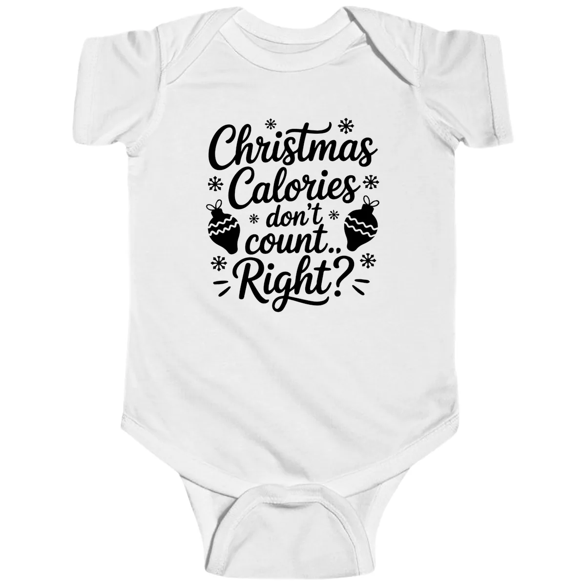 Christmas Calories Don't Count Right Baby Onesie in White