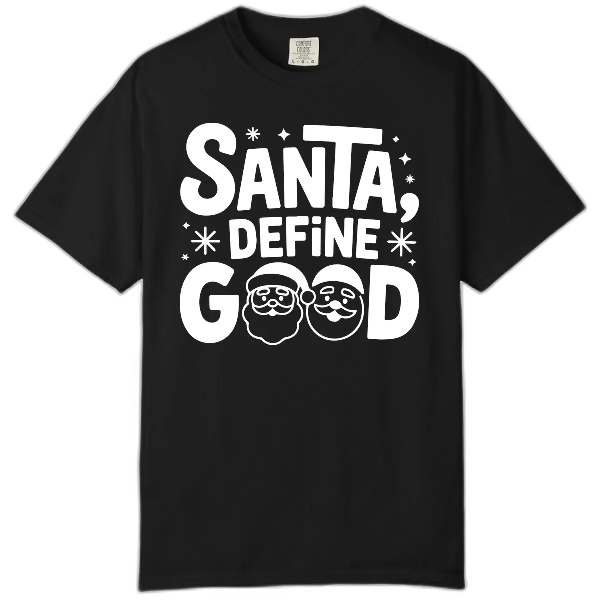 Santa Define Good Christmas Graphic Comfort Color in Black