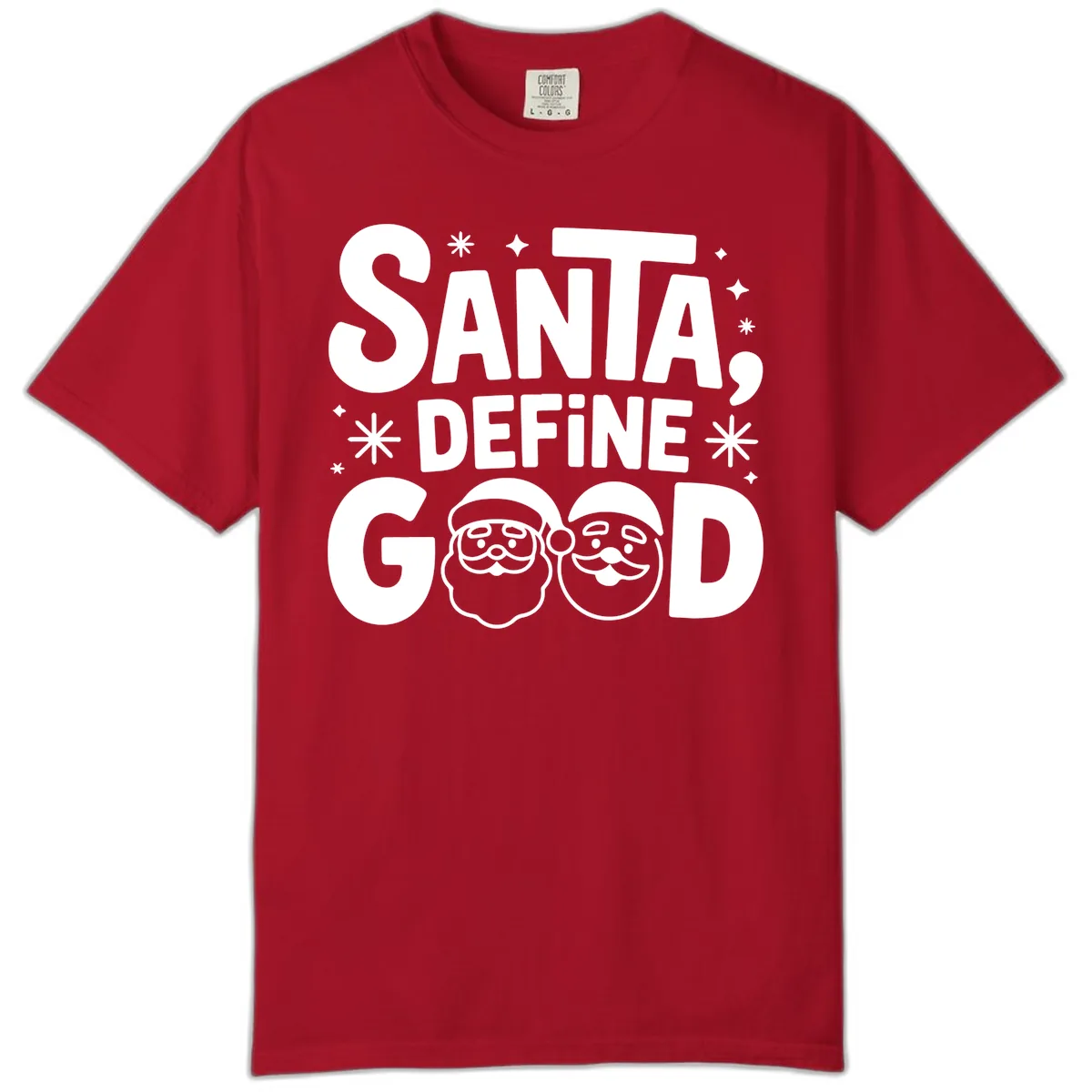 Santa Define Good Christmas Graphic Comfort Color in Red